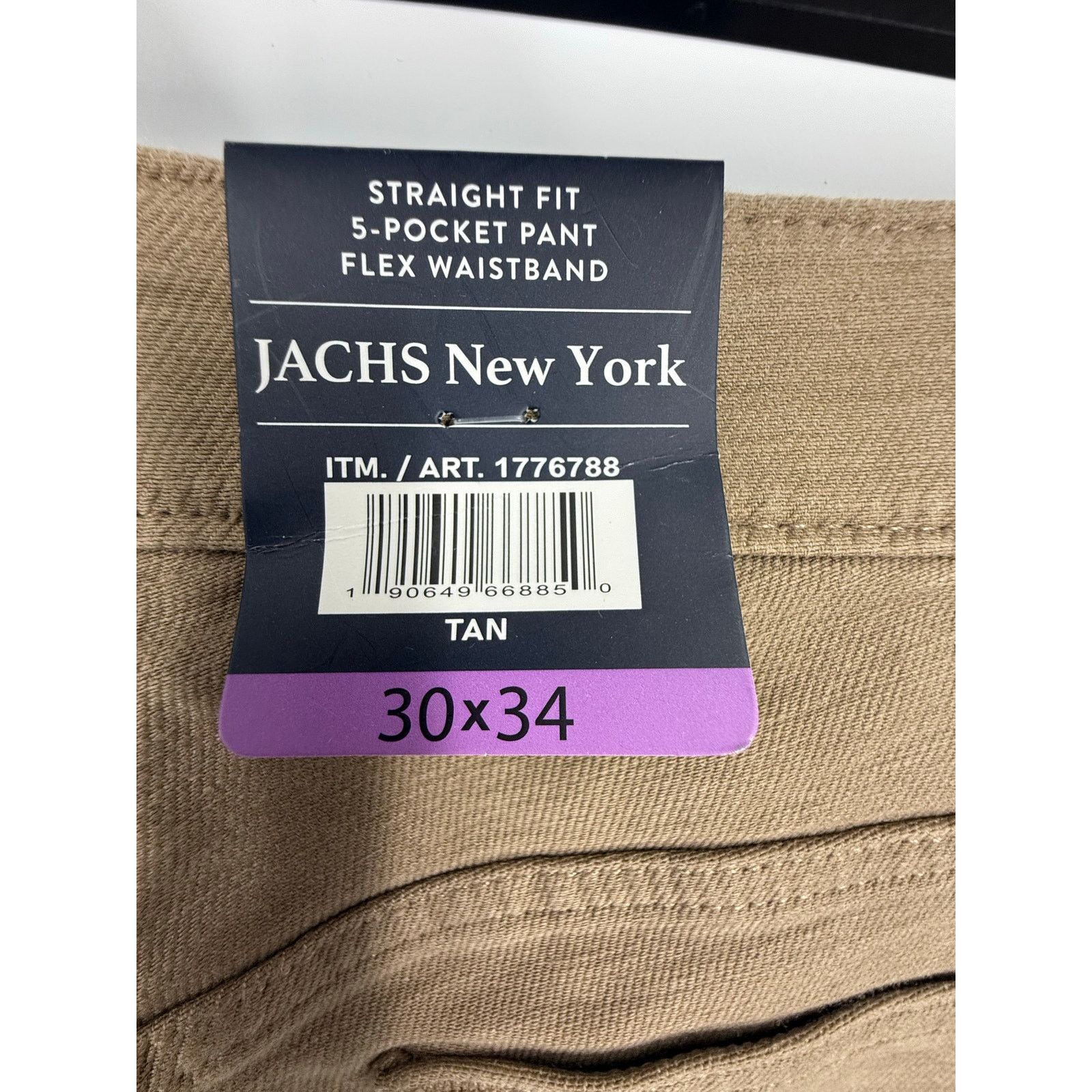 JACHS NY NEW Jachs NY Men’s 5-Pocket Stretch Twill Straight Tan 30/34 Size US 30 / EU 46 - 5 Thumbnail