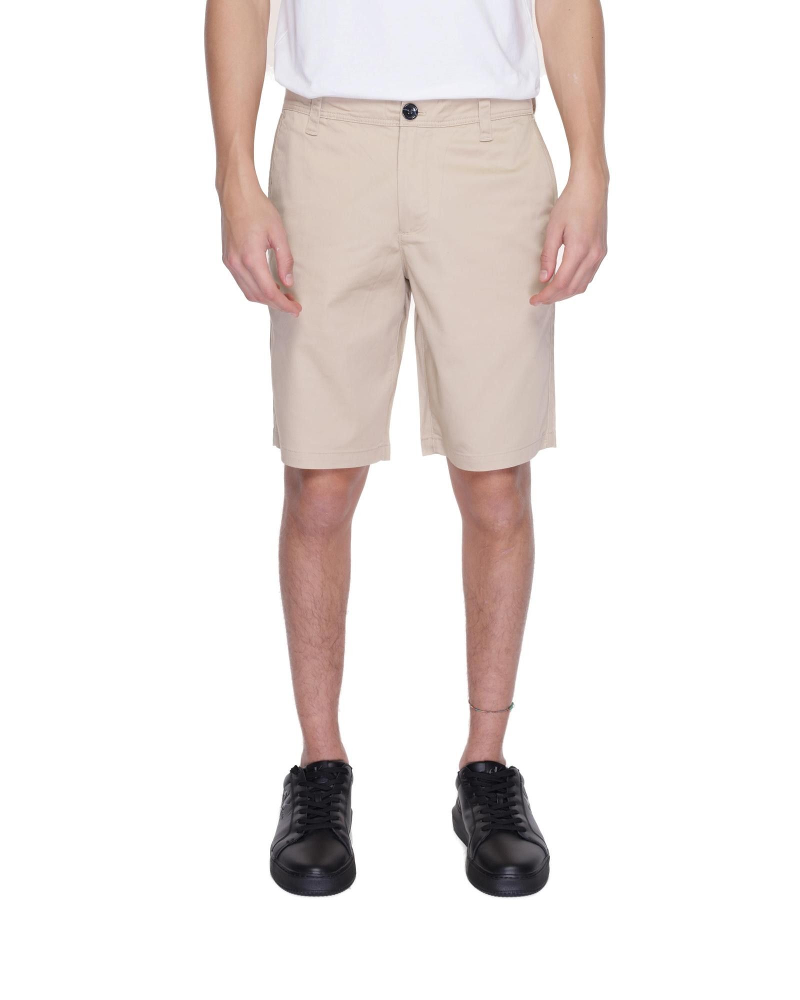 Image of Armani Exchange Plain Shorts With Zip And Button Fastening And Pockets in Beige, Men's (Size 30)