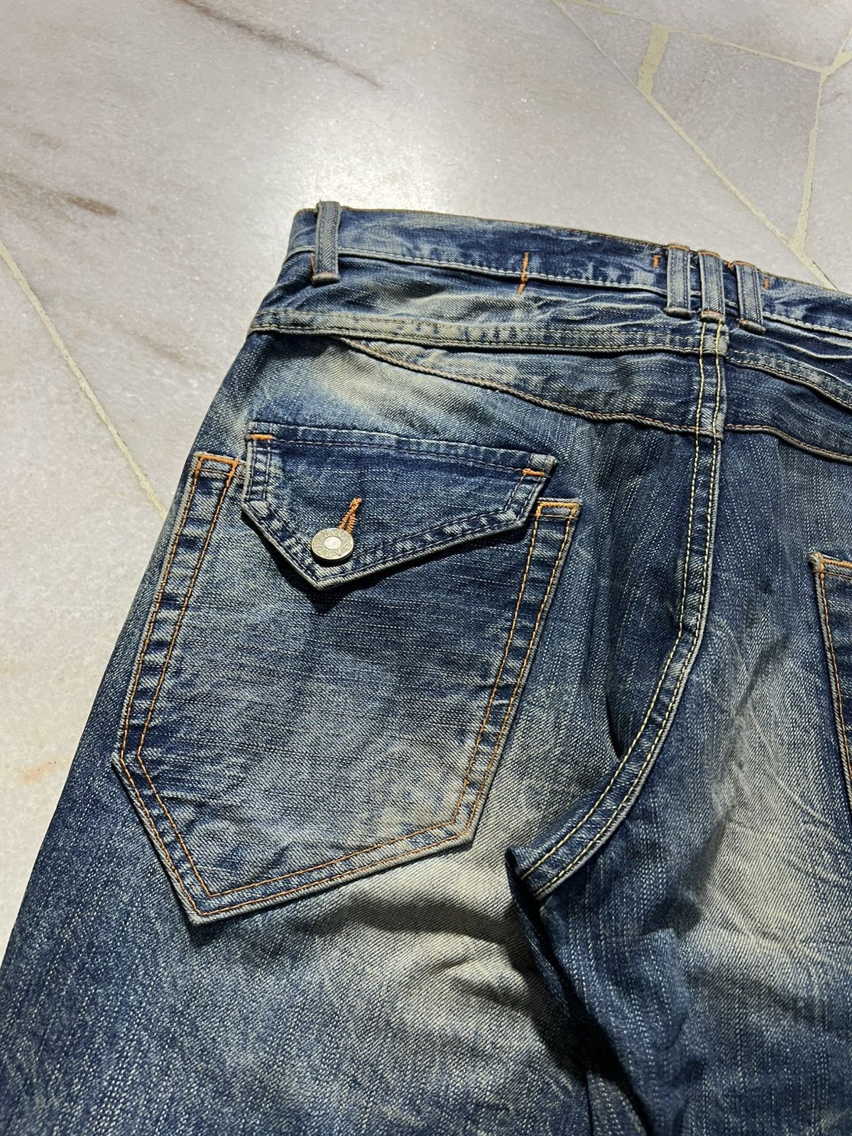 Blue Blue Japan 💥Flare Punk💥Vintage 90’s Blue Way Distress Rusty Mud Wash Size US 31 - 13 Thumbnail