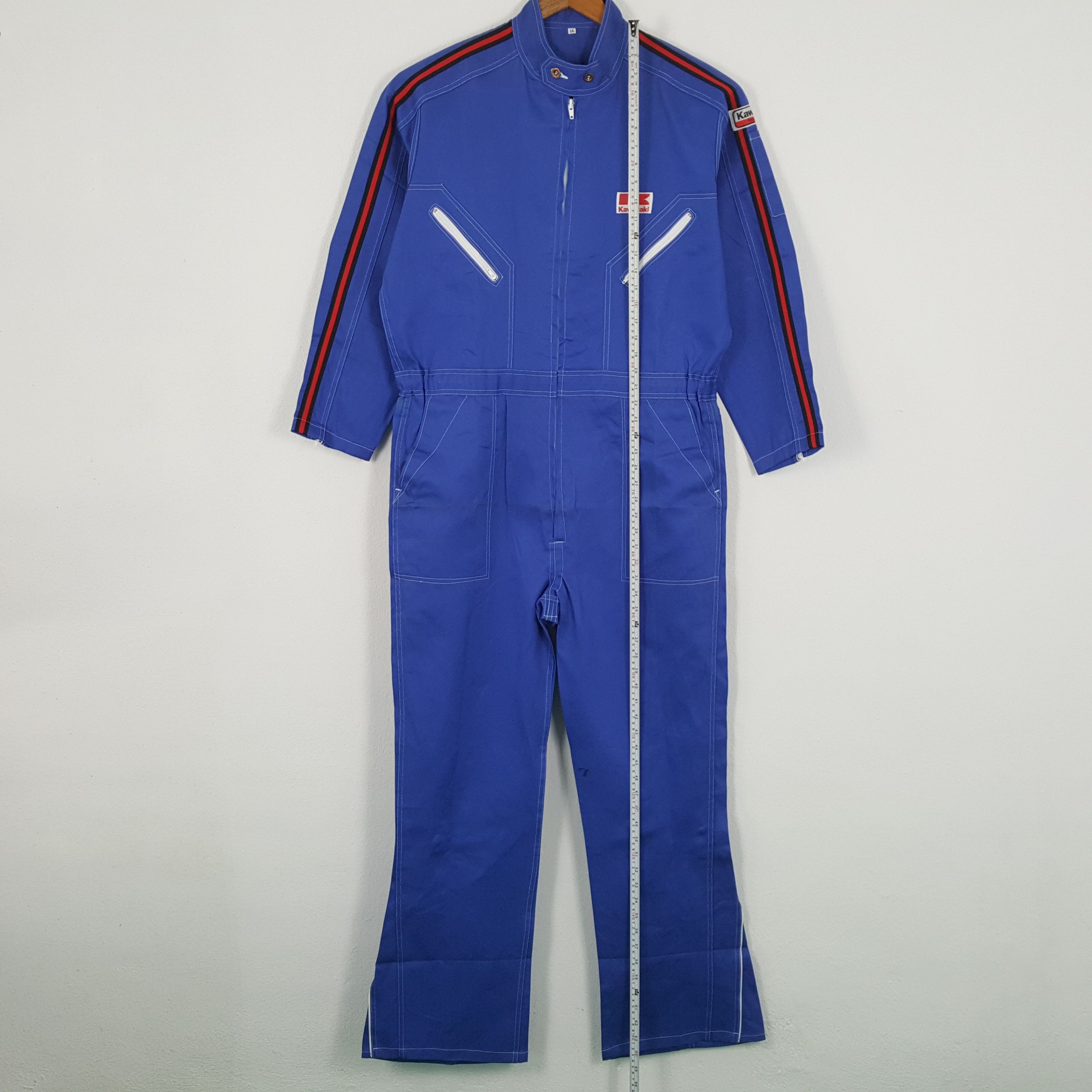 Japanese Brand × Vintage Vintage KAWASAKI Racing Japanese Team Coverall Jacket Size US L / EU 52-54 / 3 - 7 Thumbnail