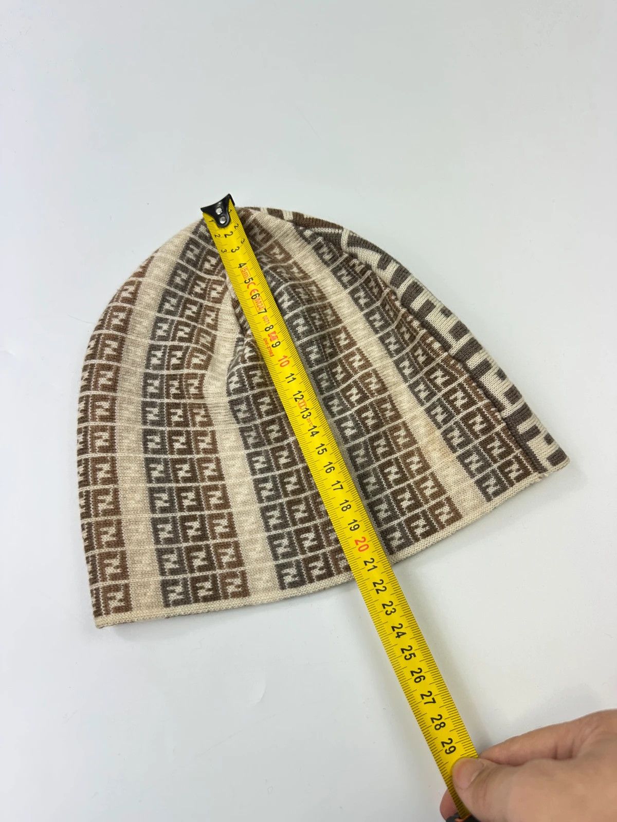 Fendi Fendi Multi Monogram Wool Beige Brown Beanie Size ONE SIZE - 8 Thumbnail