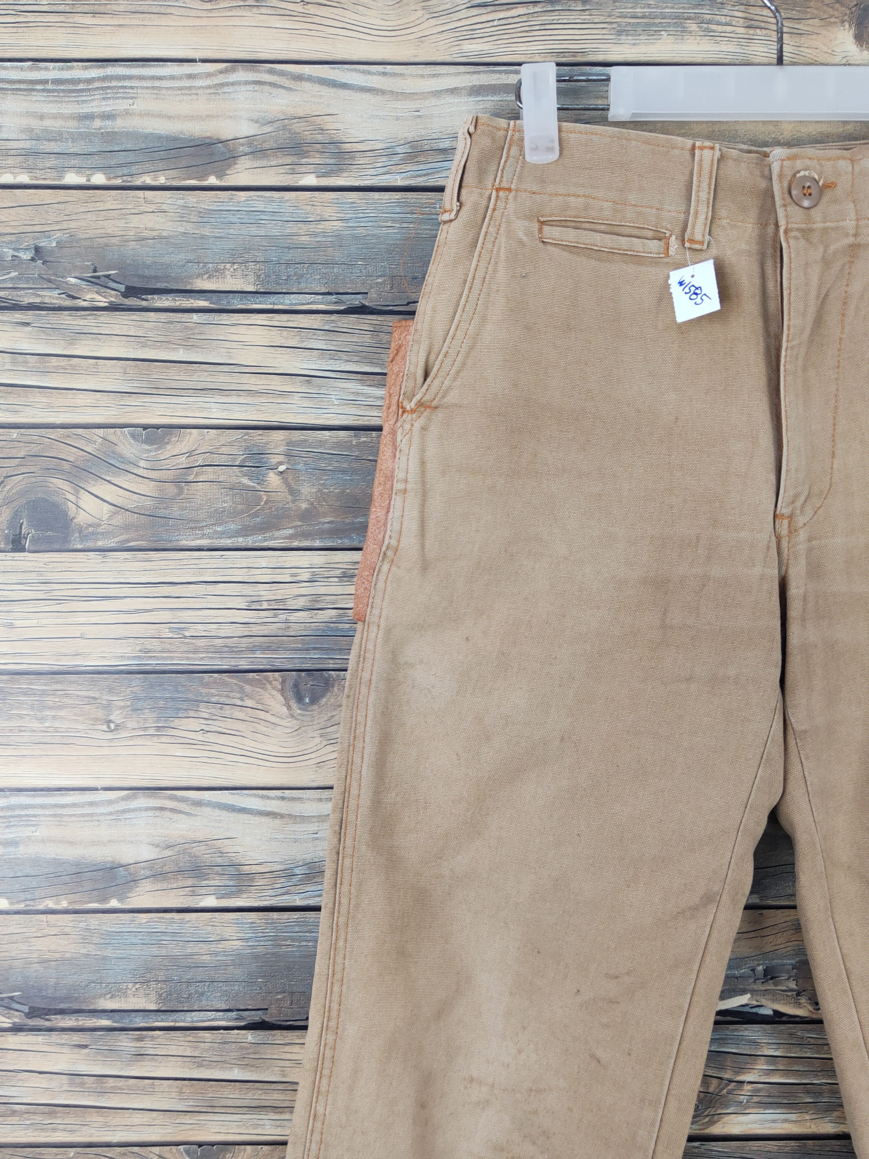 Vintage Collegiate Brown leather back vintage Casual Pants #W1585 Size US 28 / EU 44 - 3 Thumbnail