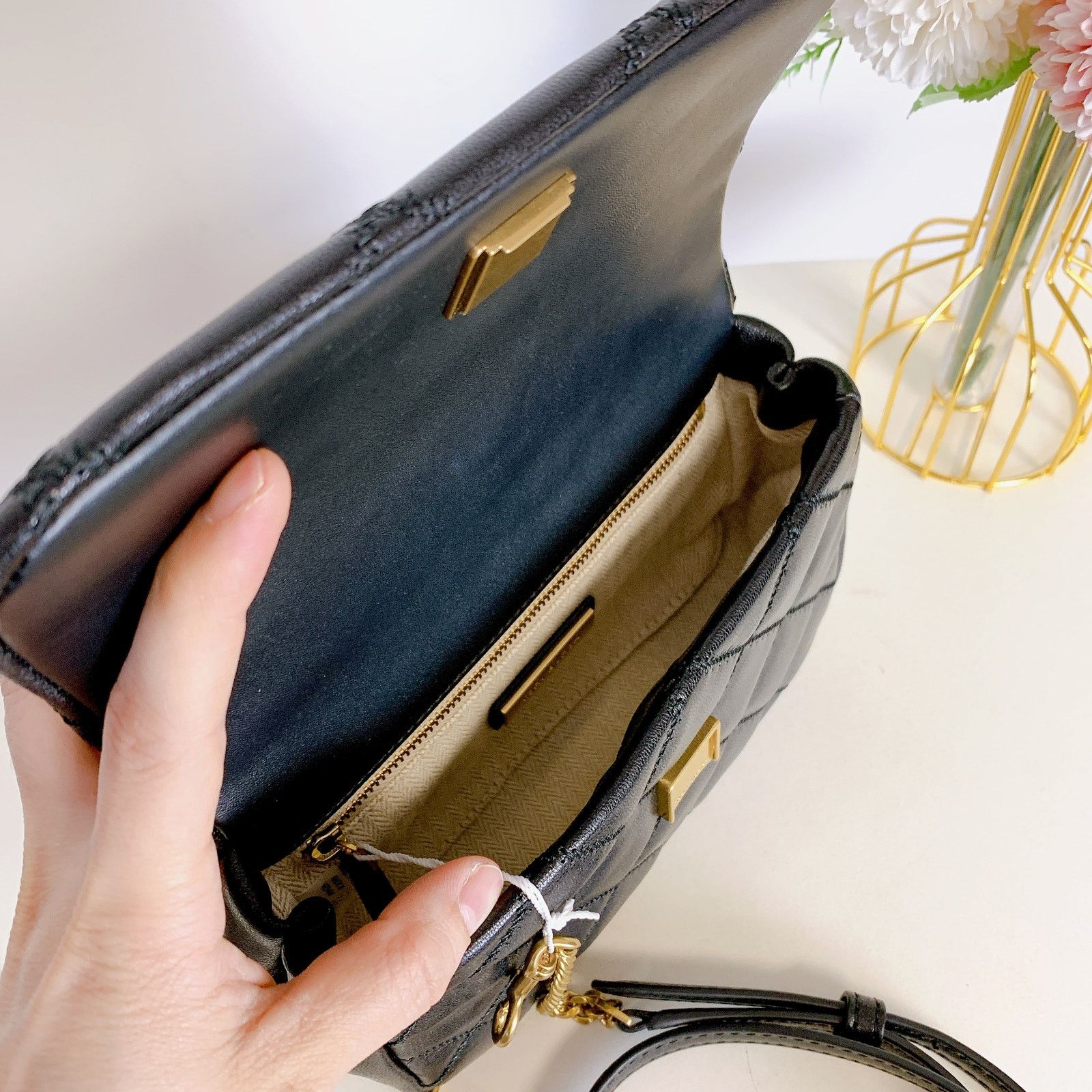 Tory Burch Tory Burch 153399 Willa Mini Top Handle Bag Black Size ONE SIZE - 7 Thumbnail