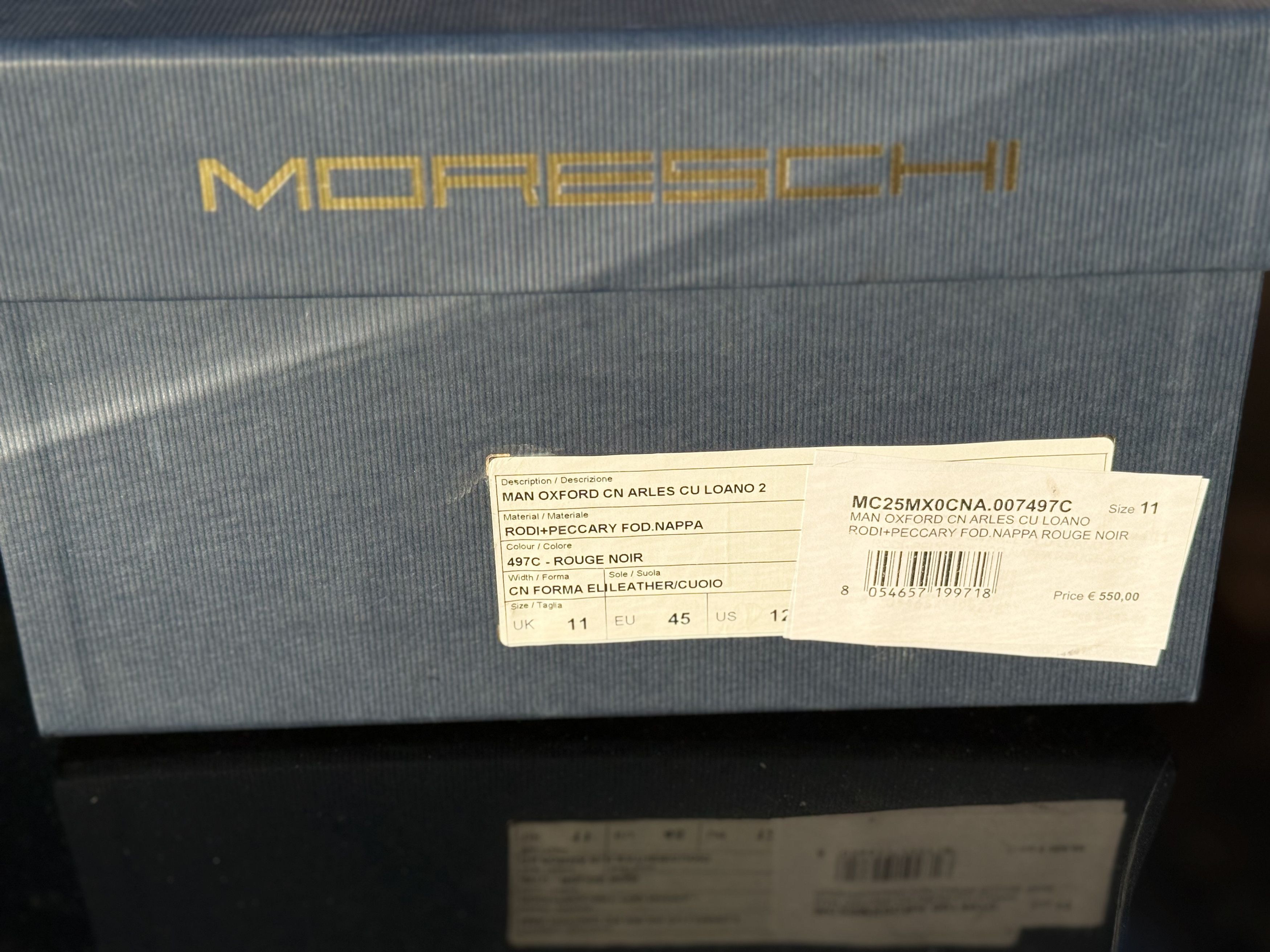 Moreschi Oxford luxury shoes borgogne in peccary by Moreschi Size US 12 / EU 45 - 4 Thumbnail
