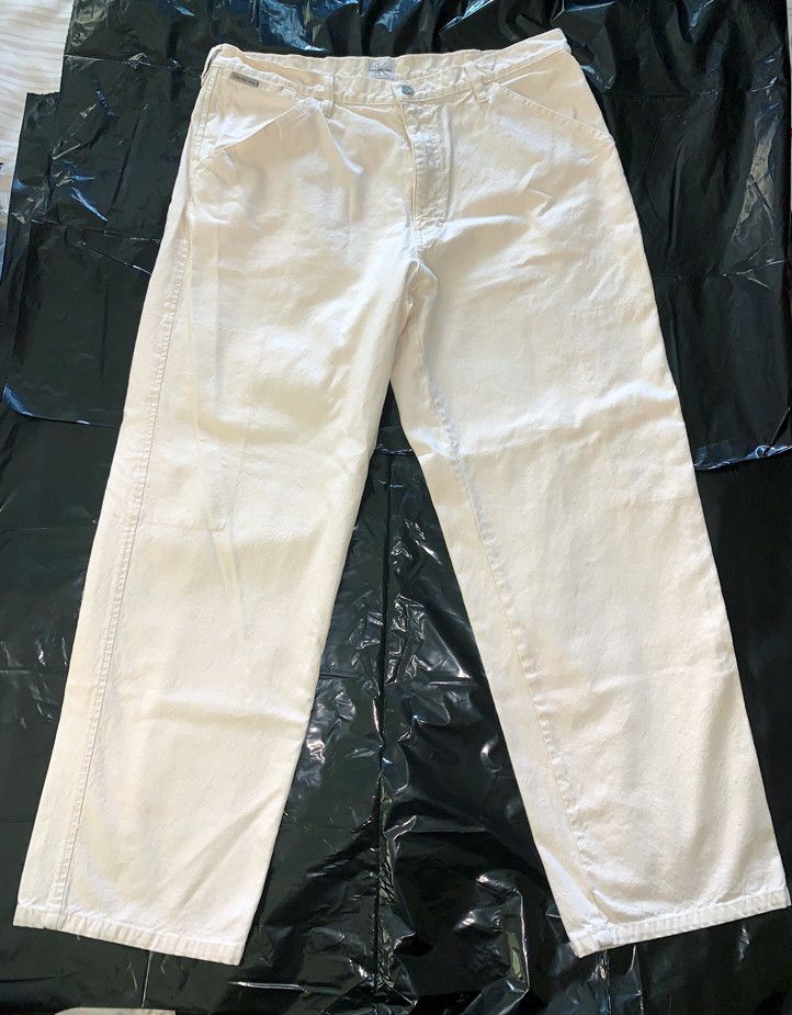 Calvin Klein CALVIN KLEIN JEANS EARLY 2000'S Y2K CREAM BAGGY FIT JEANS Size US 36 / EU 52 - 1 Thumbnail