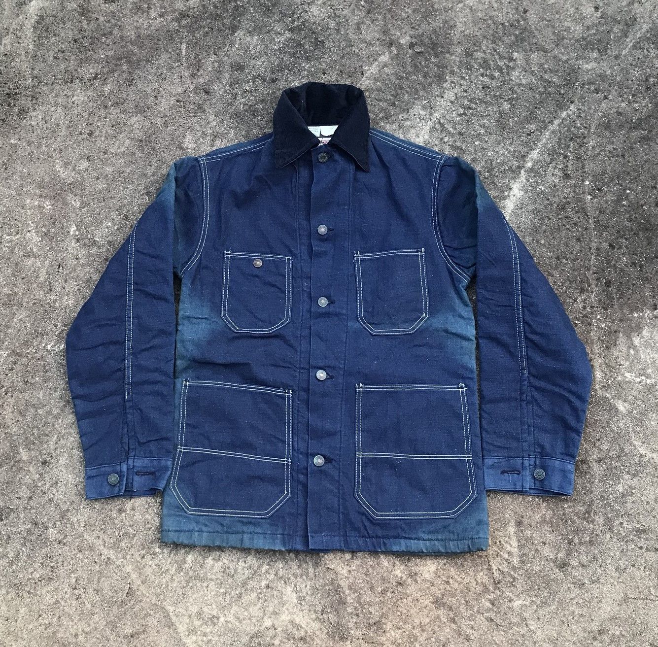 Edwin × Vintage Vintage 80s Edwin denim chore jacket inner blanket sunfaded Size US S / EU 44-46 / 1 - 1 Thumbnail