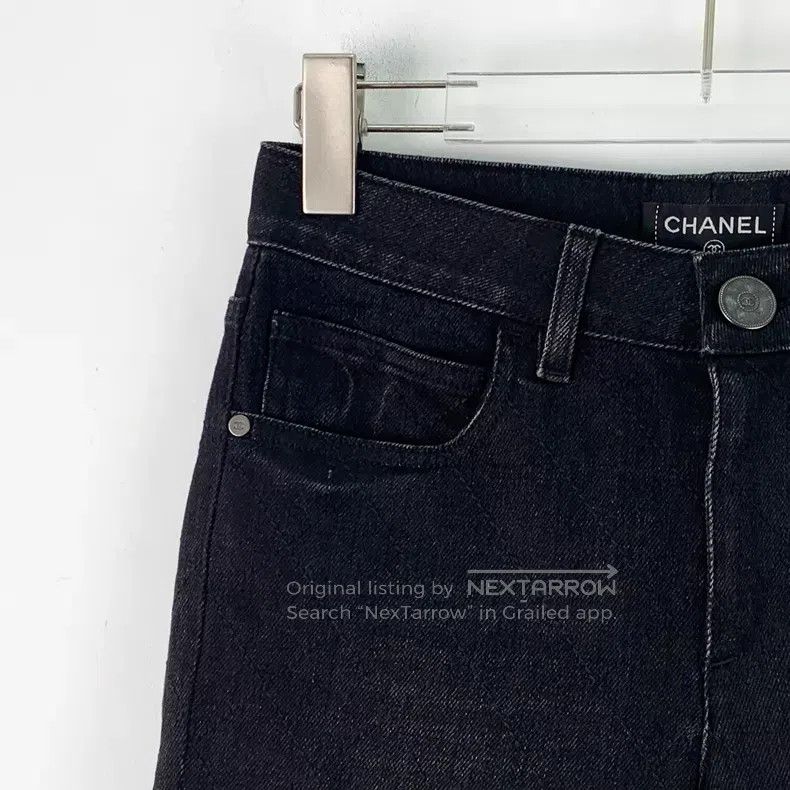Chanel Chanel Black cotton casual jeans Size 42" / US 20 - 3 Thumbnail
