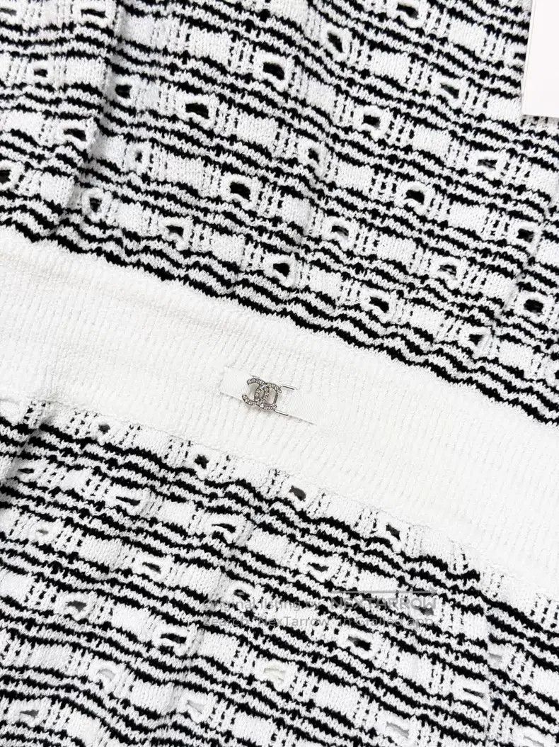Chanel Chanel Black and white color-blocked thin striped small ho Size XXS / US 00 / IT 34 - 4 Thumbnail