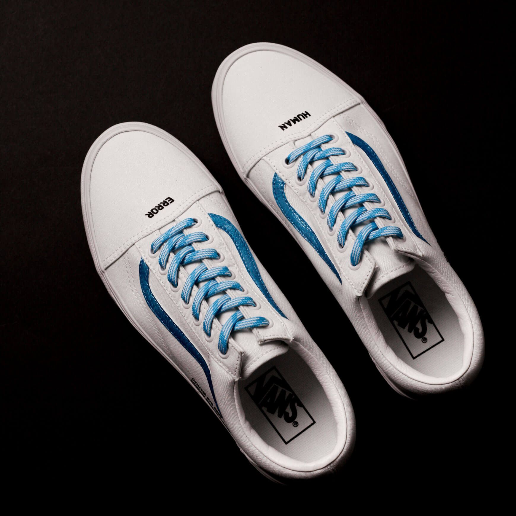 Vans Vans Old Skool "Human Error" Metallic Blue Custom - Sold out Size US 9 / EU 42 - 5 Thumbnail
