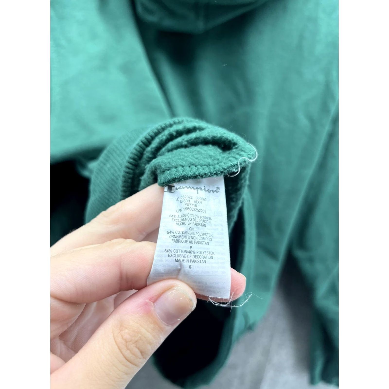 Champion Champion Hoodie Mens Small Green Front Graphic Logo Pullover Fleece Sweatshirt Size US S / EU 44-46 / 1 - 3 Thumbnail