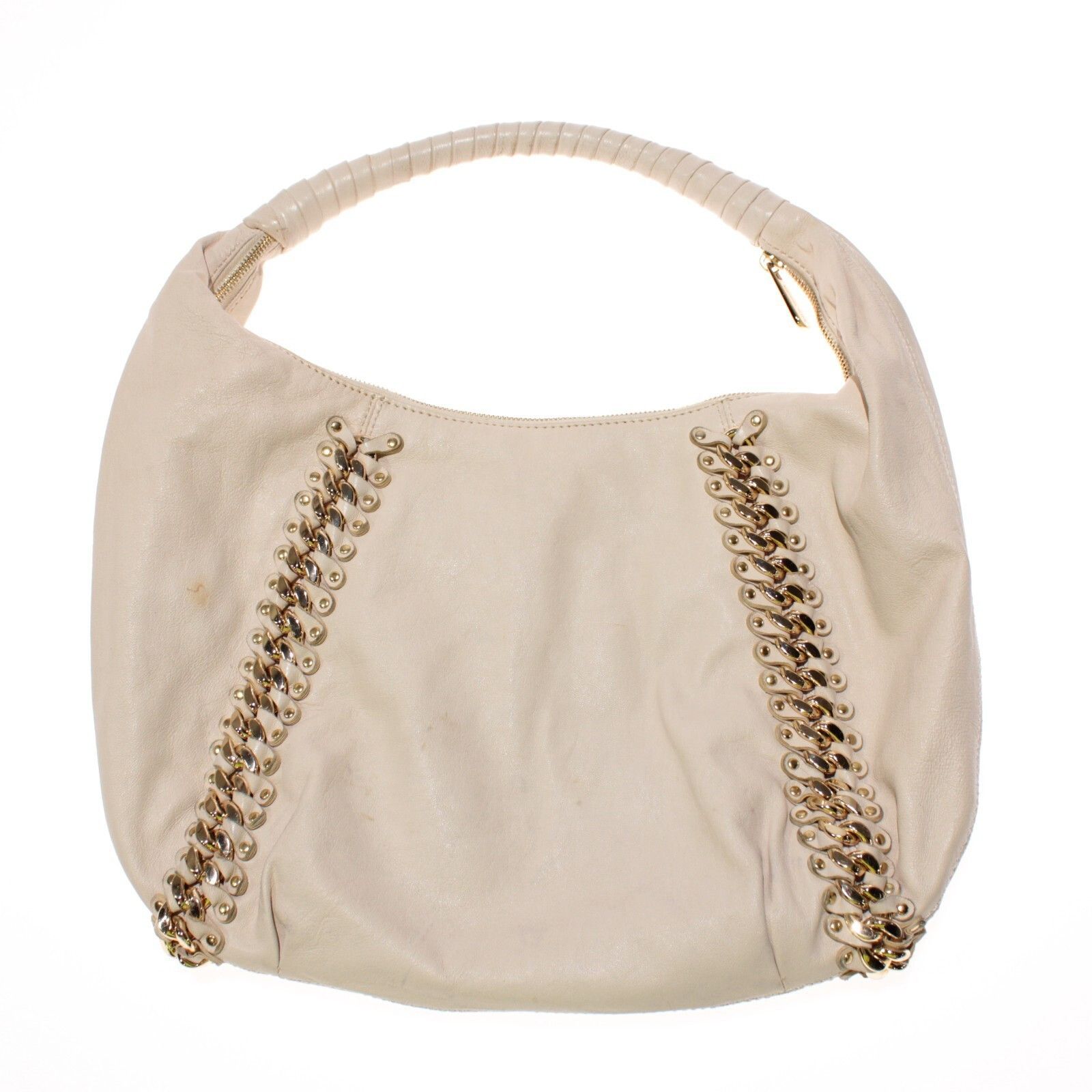 Michael Kors Michael Kors Cream Leather Shoulder Bag with Gold Accents Size ONE SIZE - 1 Thumbnail