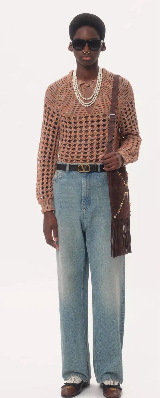 Valentino Valentino Wide Leg Denim Pants Runway Summer 2025 Size US 35 - 15 Thumbnail