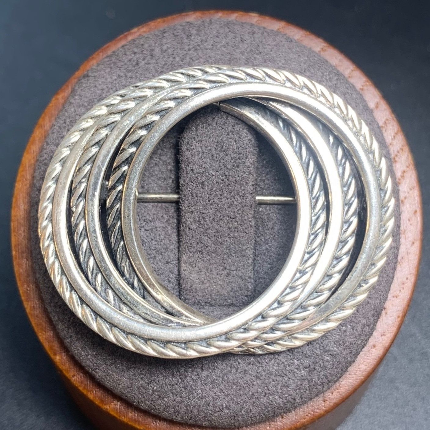Vintage Vintage JewelArt Sterling Silver 925 Triple Circle Brooch Ro Size ONE SIZE - 2 Thumbnail