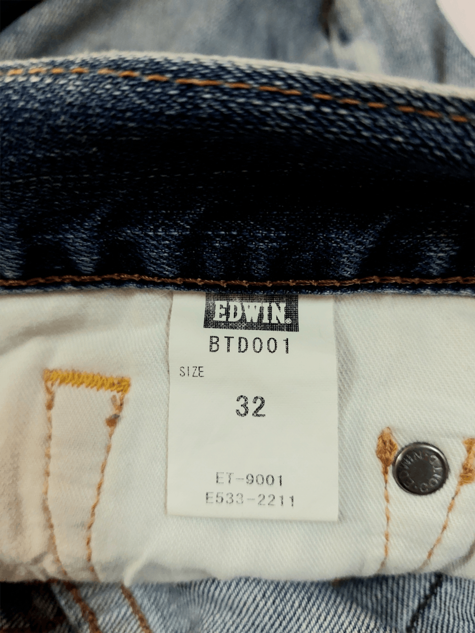 Edwin Flare💥 90's Edwin Blue Trip Tokyo Japan Buckle Back Denim Size US 33 - 23 Thumbnail