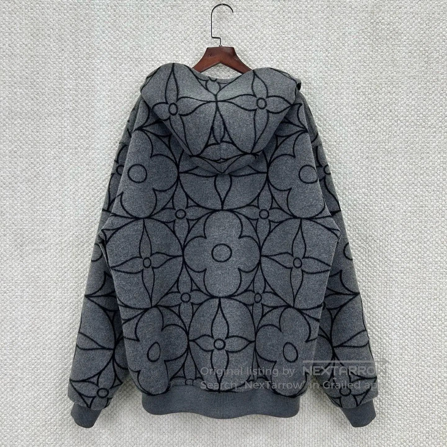 Louis Vuitton gray floral hoodie with black accents. Size US L / EU 52-54 / 3 - 2 Thumbnail