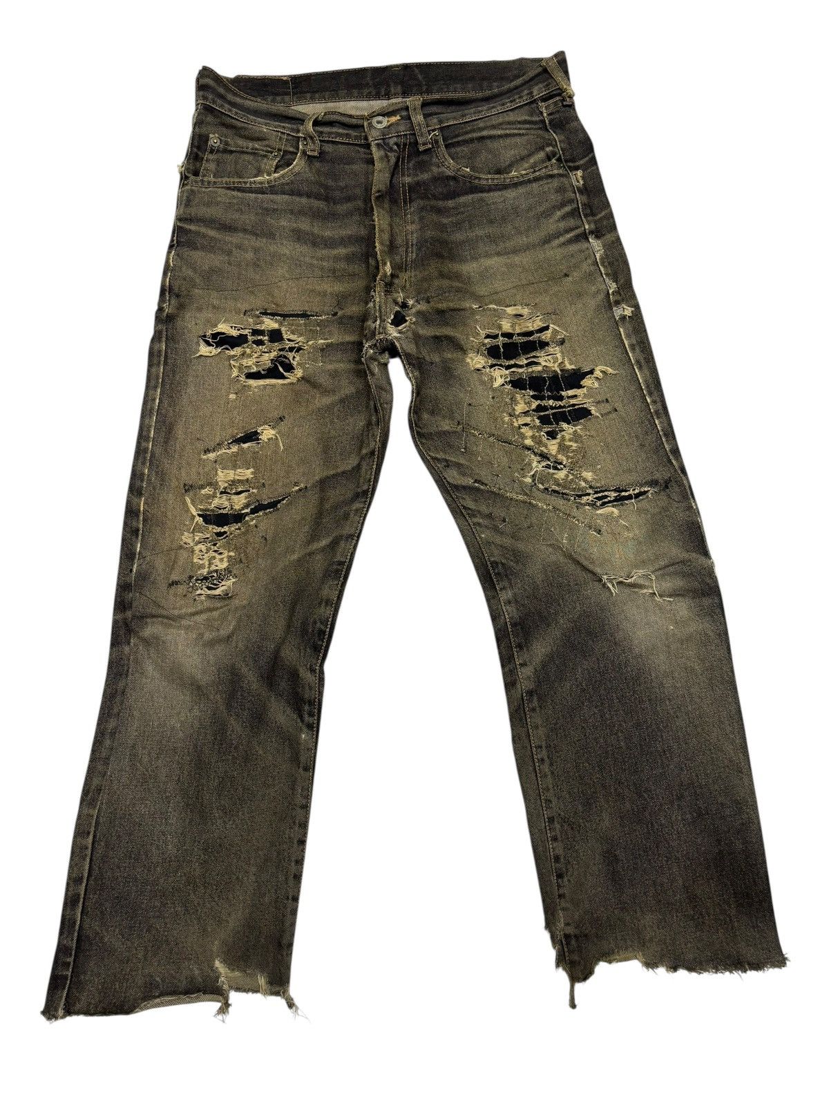 Kapital Unique Clothing Warehouse Thrashed Distress Destroyed Jeans Size US 31 - 3 Thumbnail