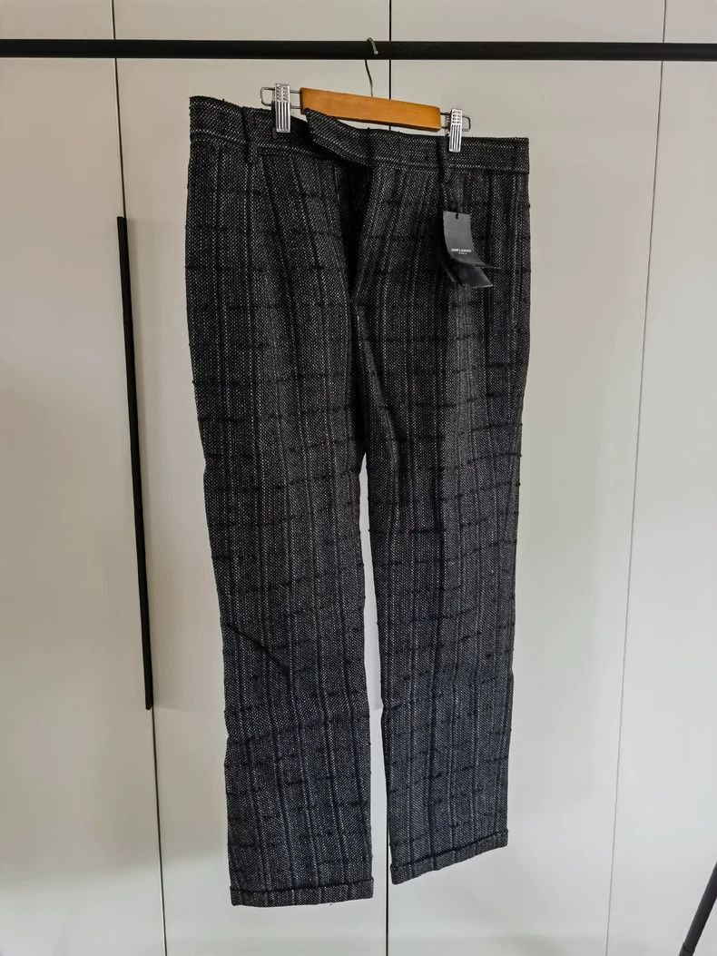 Saint Laurent Paris Saint Laurent Paris Grey black straight leg wide leg pants- Size US 44 / EU 60 - 2 Thumbnail