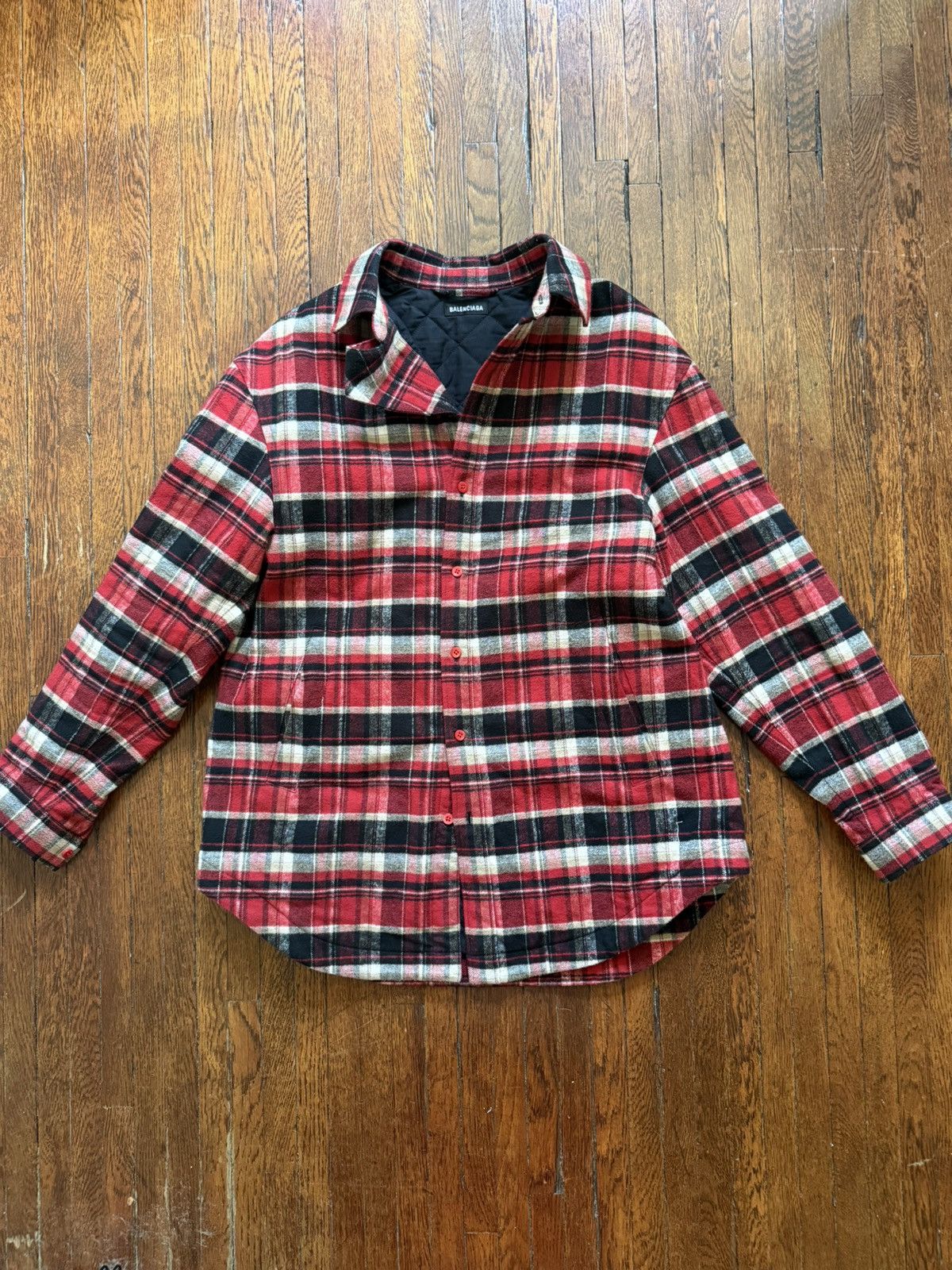 Balenciaga BALENCIAGA PADDED LINED FLANNEL JACKET Size US XL / EU 56 / 4 - 1 Thumbnail