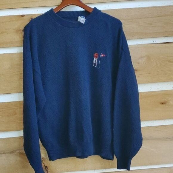 John Weitz John Weitz Hand Framed Knitted Embroidered Vintage Golfer LS Size US XL / EU 56 / 4 - 2 Thumbnail