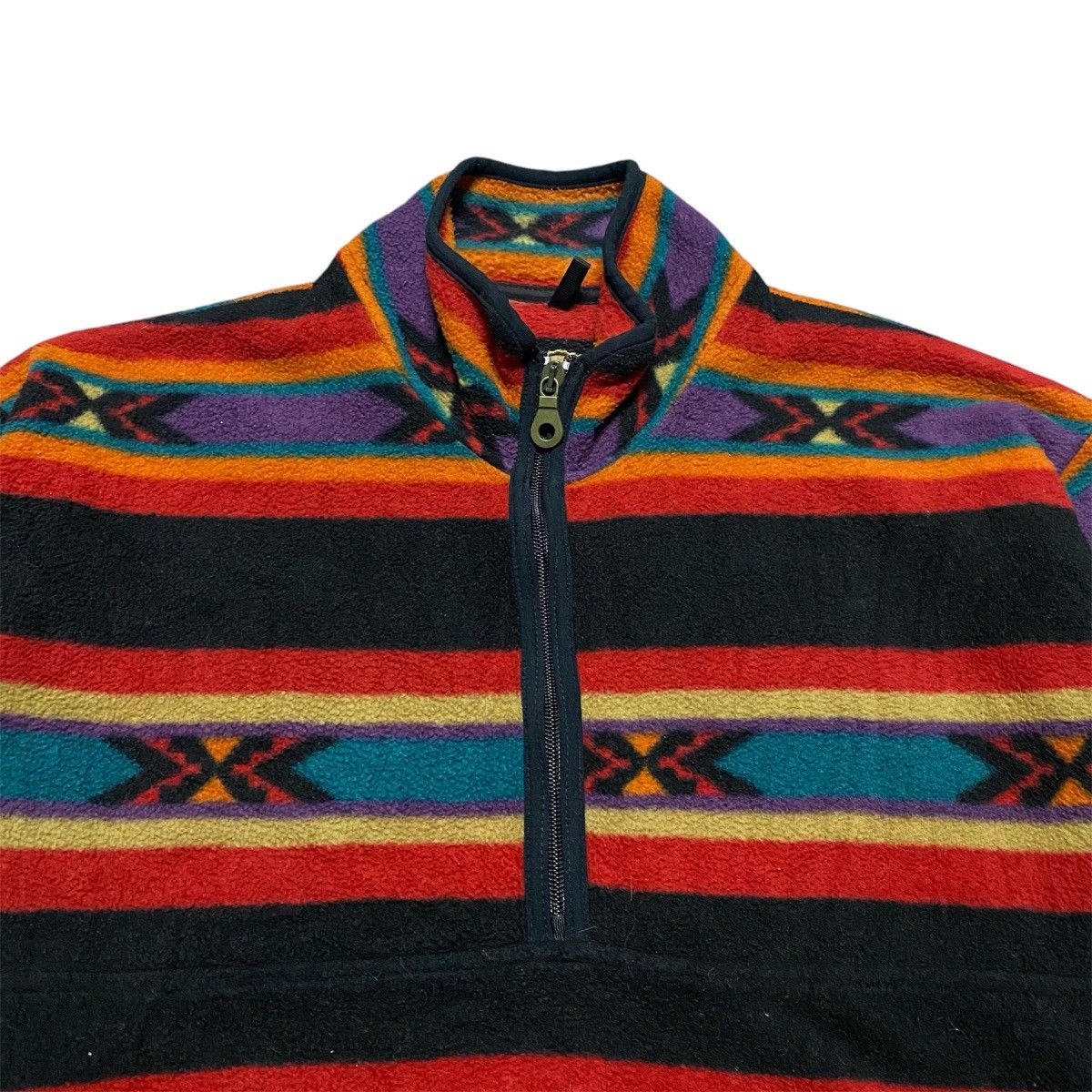Woolrich Woolen Mills Rare‼️🔥Vintage Fleece Woolrich Half Zipper Nice Stripe Colour Size US L / EU 52-54 / 3 - 3 Thumbnail