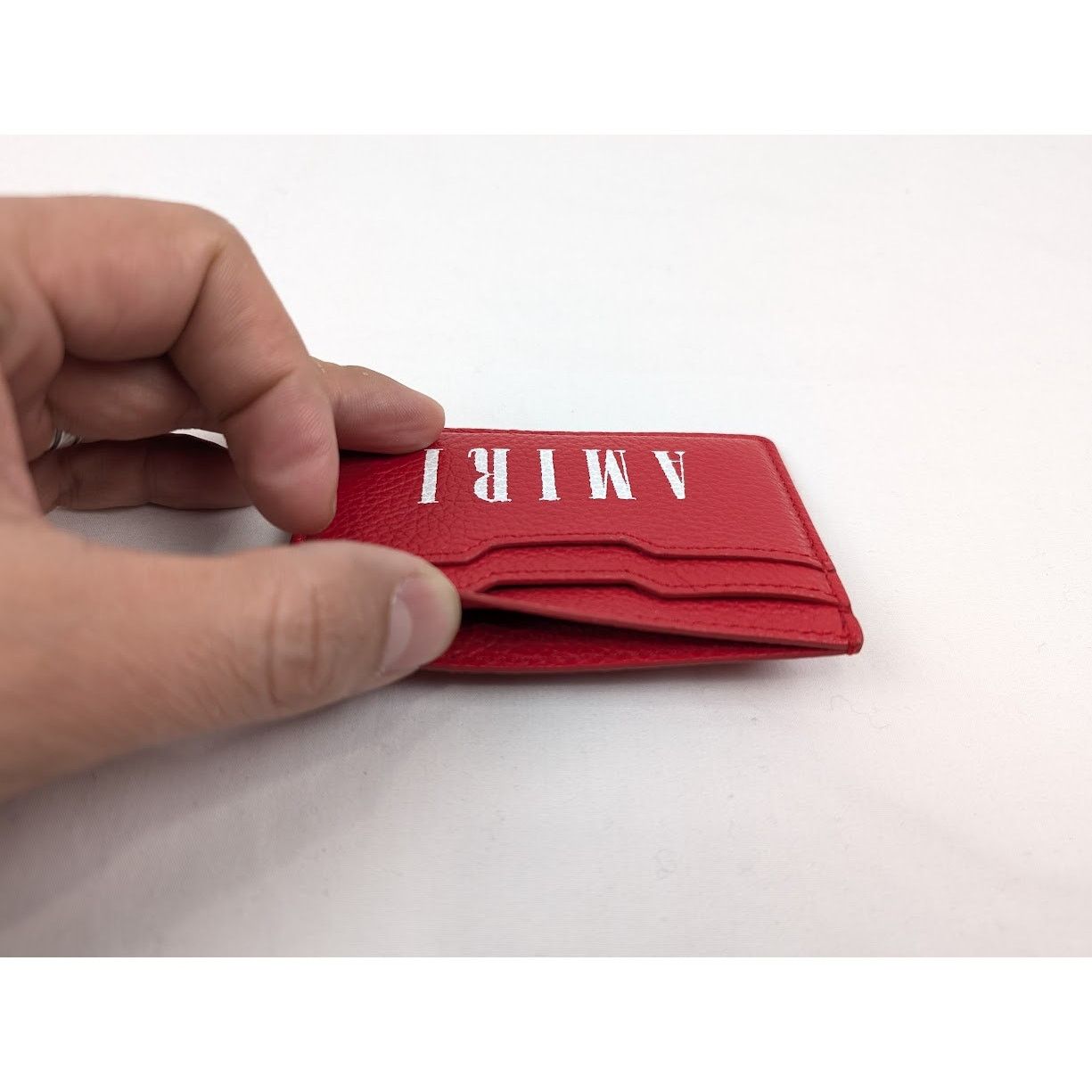 Amiri o1rshd1 Q:4 / Size: OS / Large Amiri Logo Card Holder in Red Size ONE SIZE - 5 Thumbnail