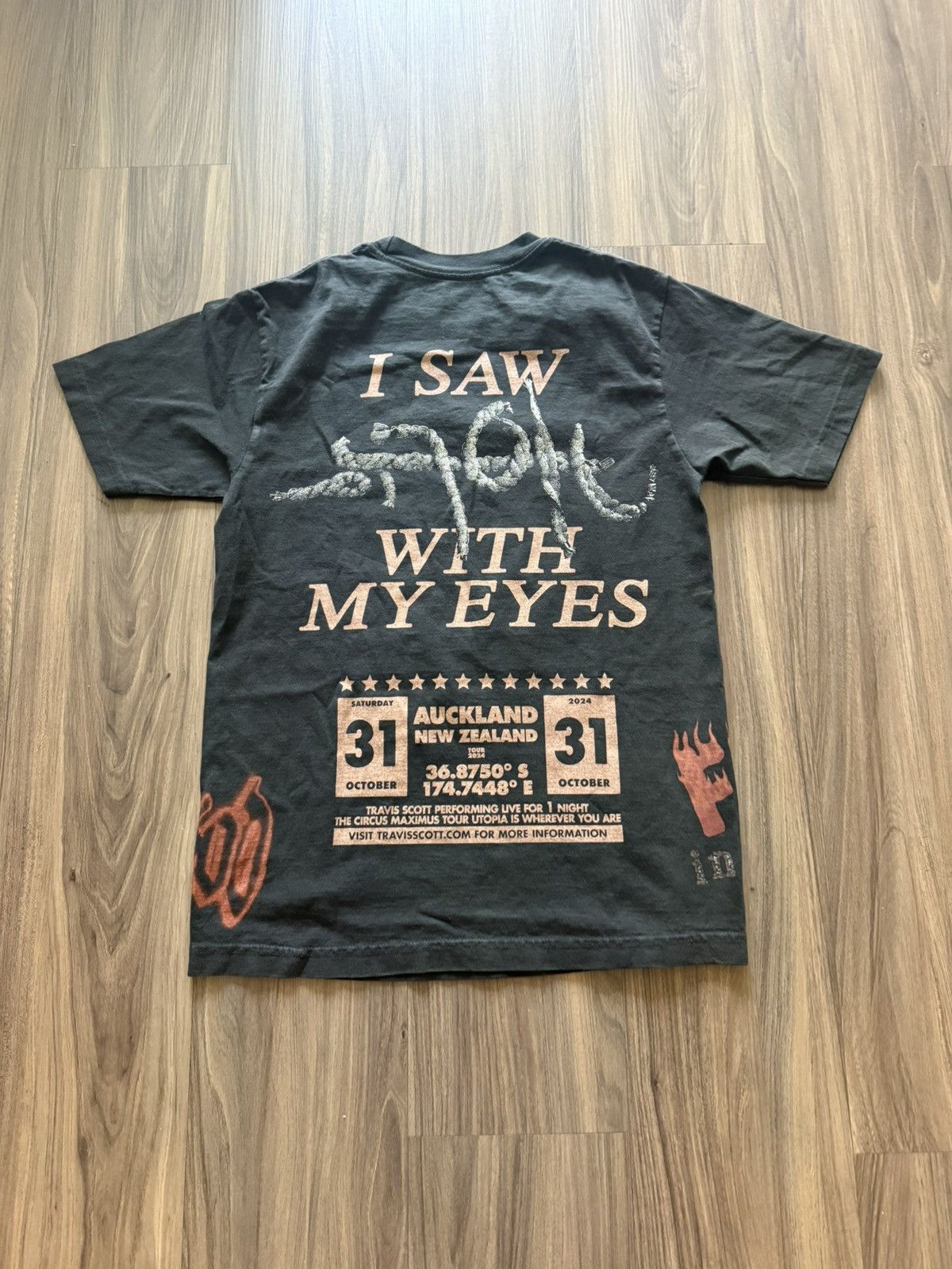 Travis Scott Travis Scott Utopia Tour T-Shirt Auckland New Zealand 2024 Size US S / EU 44-46 / 1 - 3 Thumbnail