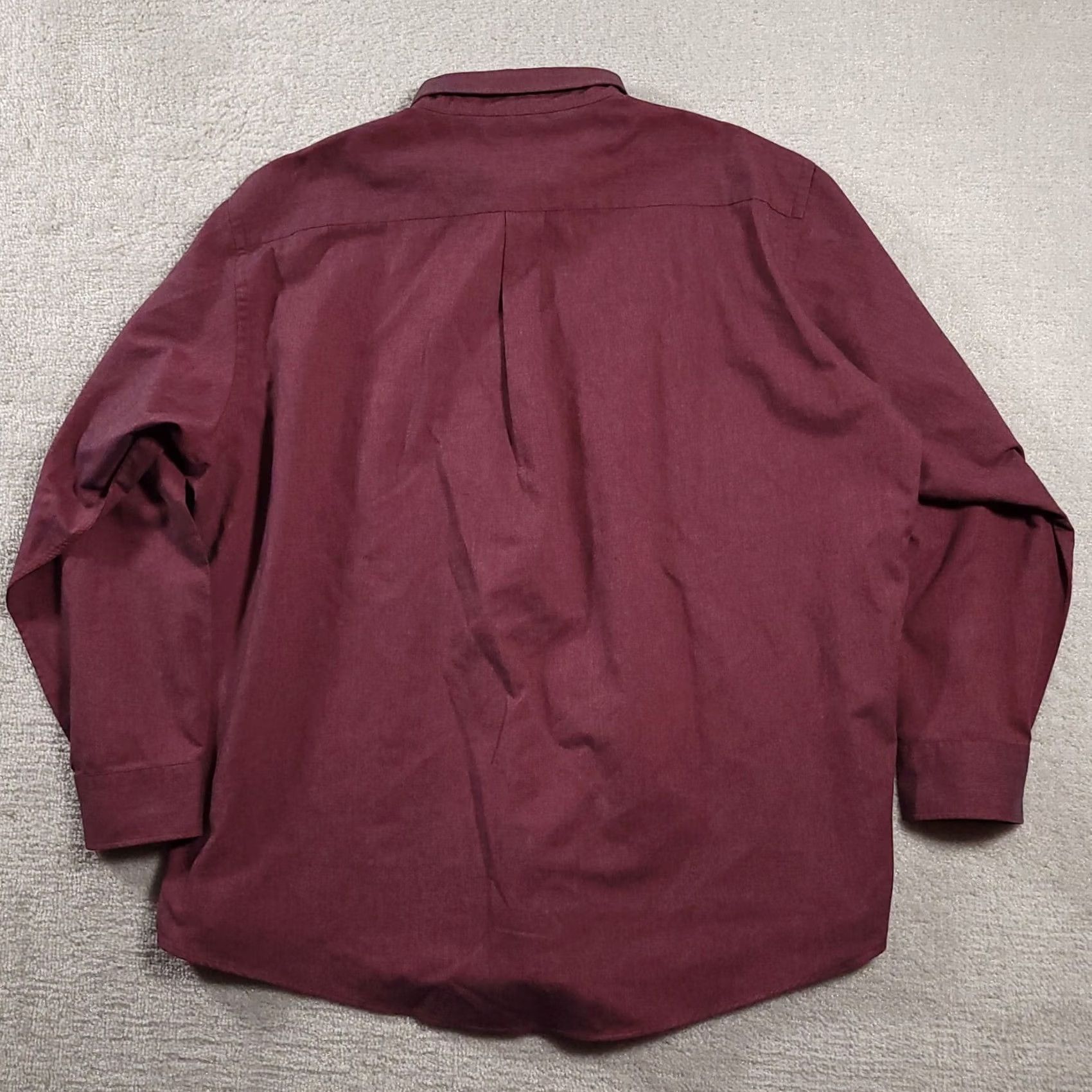 Vintage VINTAGE Button-Down Shirt Mens 18 34/35 Long Sleeve Red Cotton Blend Solid 90s FLAW Size US XXL / EU 58 / 5 - 7 Thumbnail