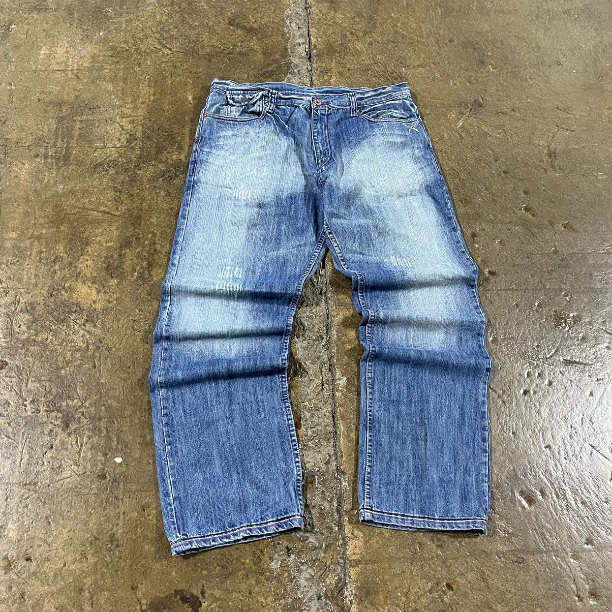 Ed Hardy × JNCO × Vintage Crazy Vintage Y2K Baggy Jeans JNCO Wide Leg Skater Unique Size US 38 / EU 54 - 9 Thumbnail