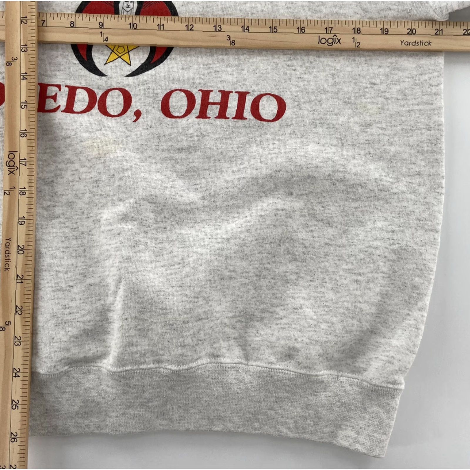 Vintage VINTAGE Zenobia Shrine Gray Pullover Sweater Adult Large Mens Logo Toledo Ohio Santee Cotton Blend 70s 80s Graphic Print Pullover Size US L / EU 52-54 / 3 - 8 Thumbnail