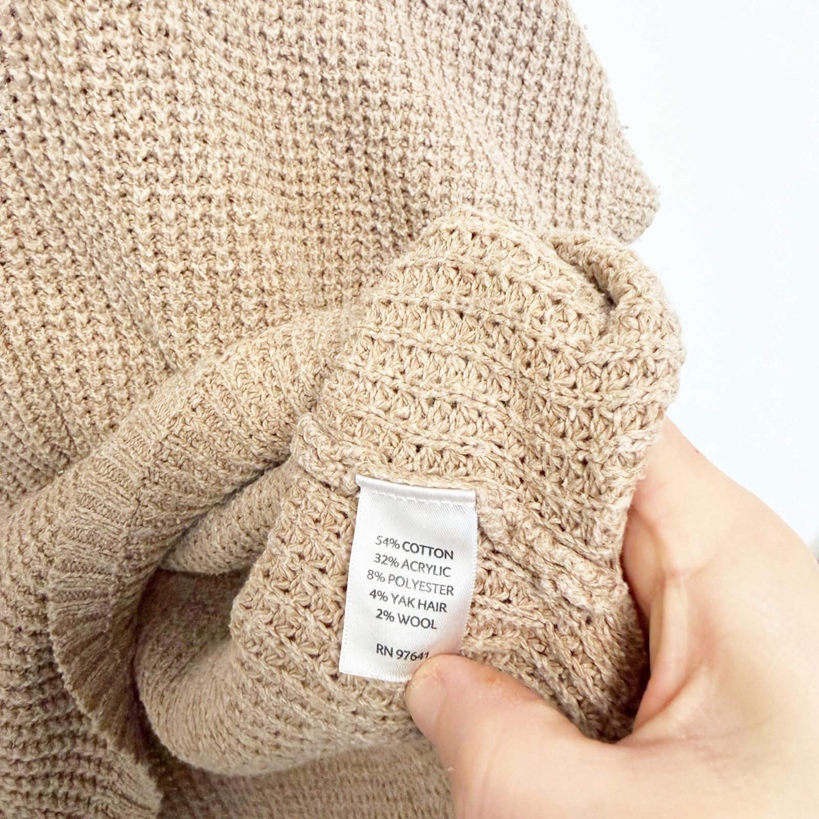 J. Jill J. Jill Yak Wool Blend Tan Knit Sweater Sz 3X Size 3XL / US 20-22 - 3 Thumbnail