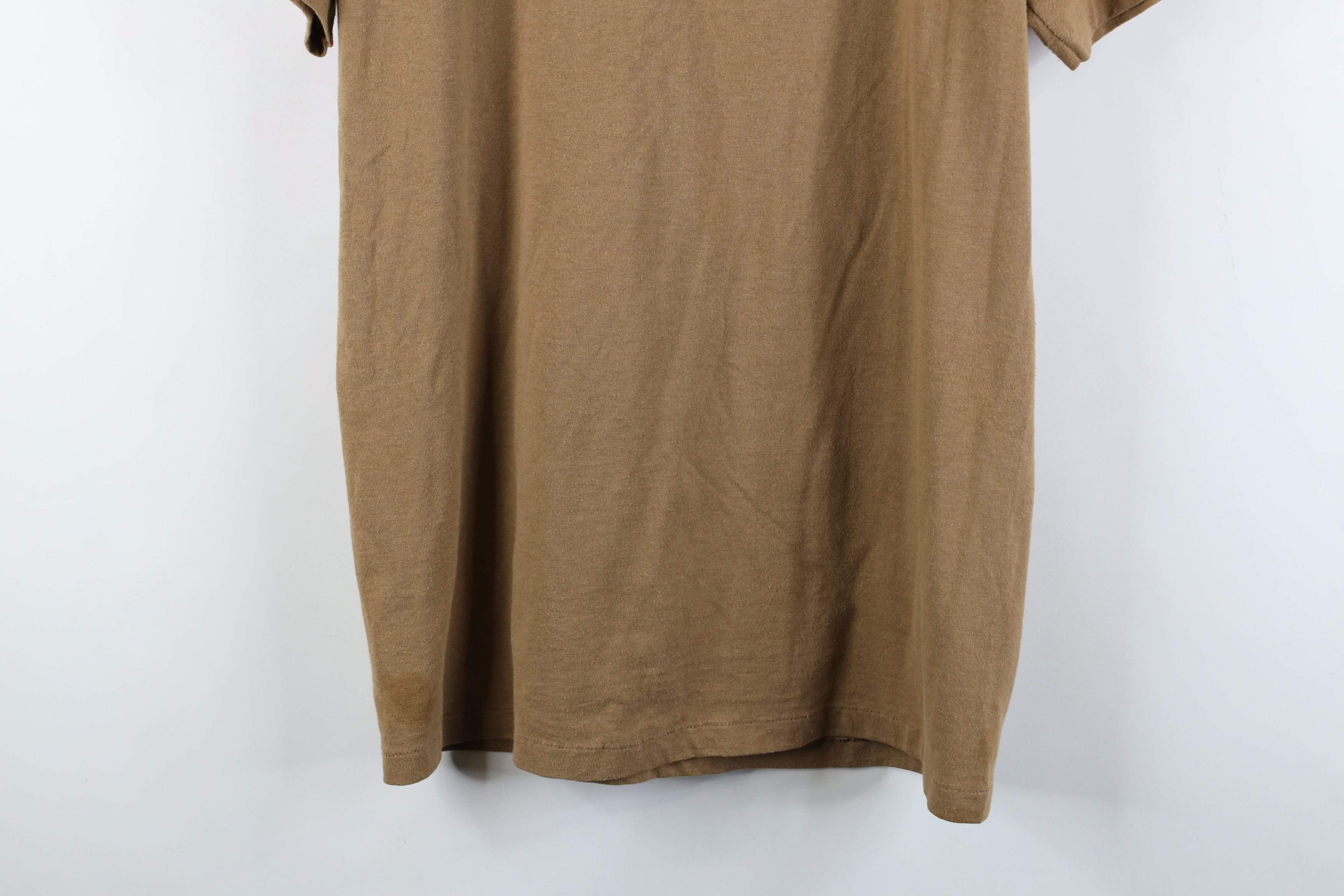 Vintage Vintage 70s Streetwear Blank Short Sleeve T-Shirt Brown USA Size US L / EU 52-54 / 3 - 13 Thumbnail