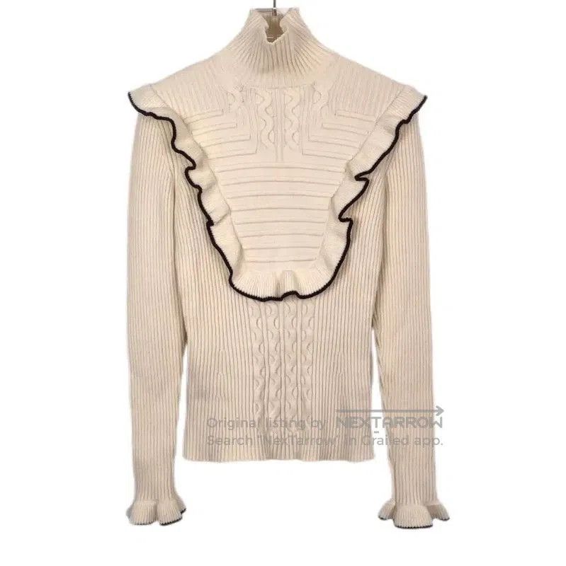 Fendi Fendi Cream Cotton Knit Sweater for Women . Size S / US 4 / IT 40 - 1 Thumbnail