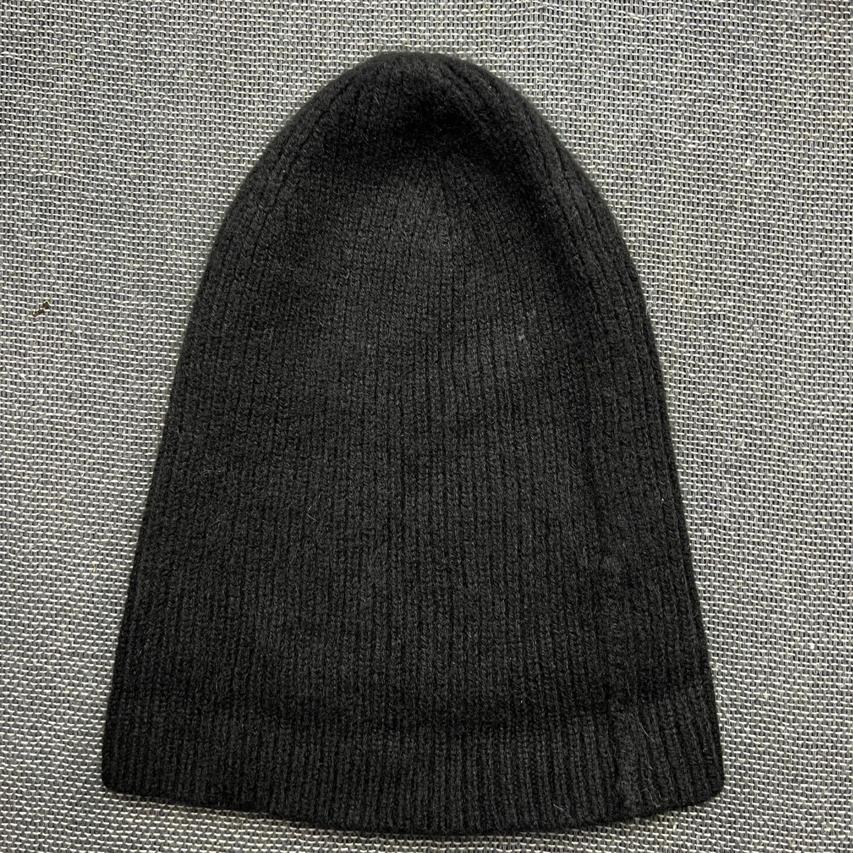 Vintage Lindex Beanie Hat Womens 100% Pure Cashmere One Size Black Ribbon Roll-up Knit Beanie Womens Mens? Size ONE SIZE - 2 Thumbnail