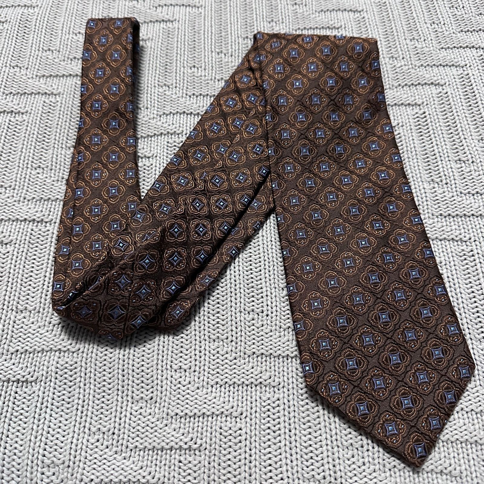 Other Alara brown geometric motif silk tie Size ONE SIZE - 1 Thumbnail