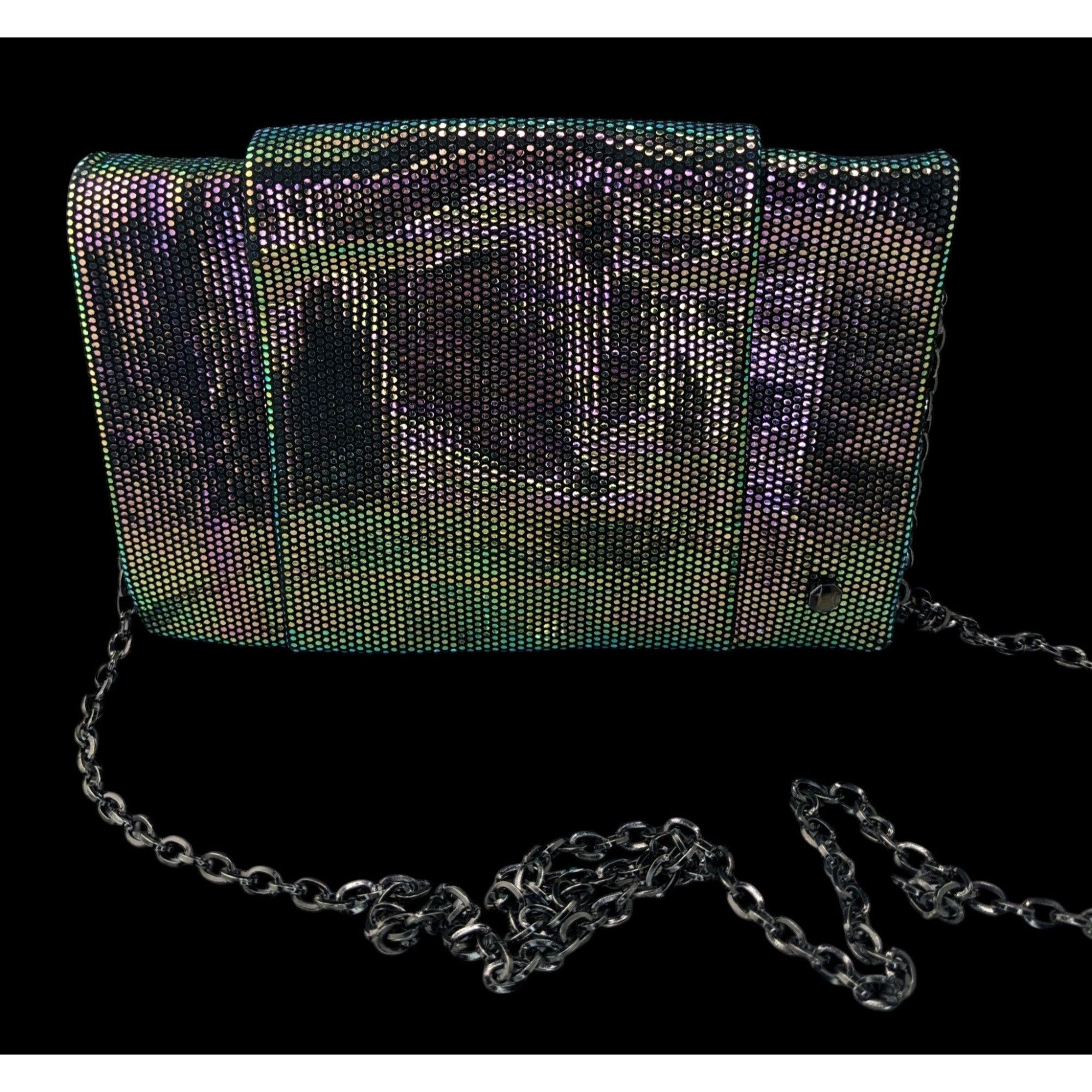 Halston Heritage Halston Heritage Purple Iridescent Clutch Bag With 24" Chain Size ONE SIZE - 1 Thumbnail