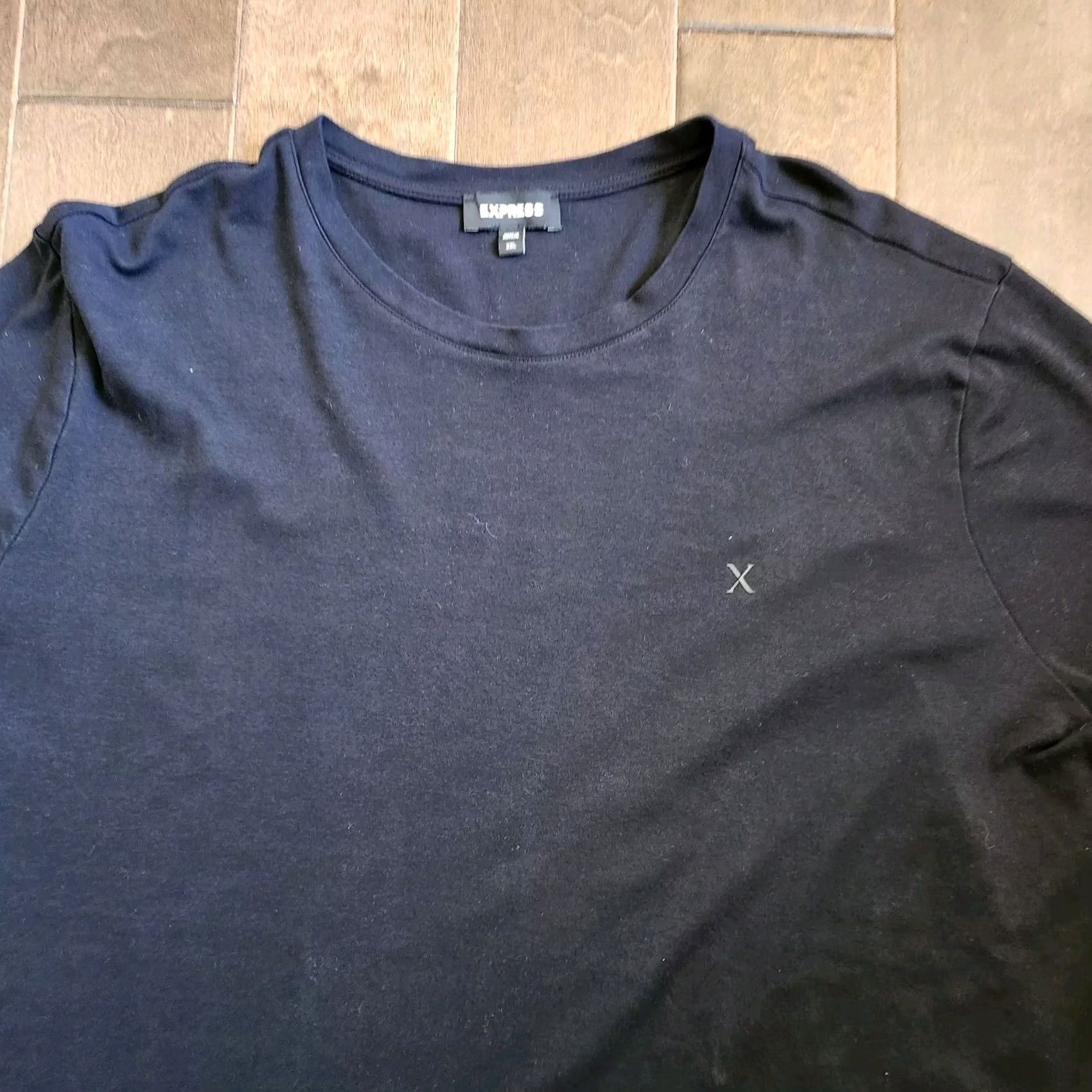 Express Express Men's Black T-Shirt 2XL Short Sleeve Round Neck Cotton Shirt Mens Regular Size 2XL Black Solid Tee VectorSuitable for Fall Spring Summer Size US XXL / EU 58 / 5 - 6 Thumbnail