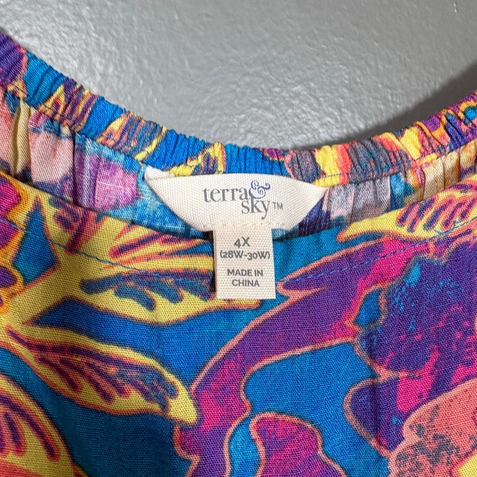 Other Terra & Sky NWT Blue Floral Boho Peasant Top - Size 4X Size 4XL / US 24-26 - 5 Thumbnail
