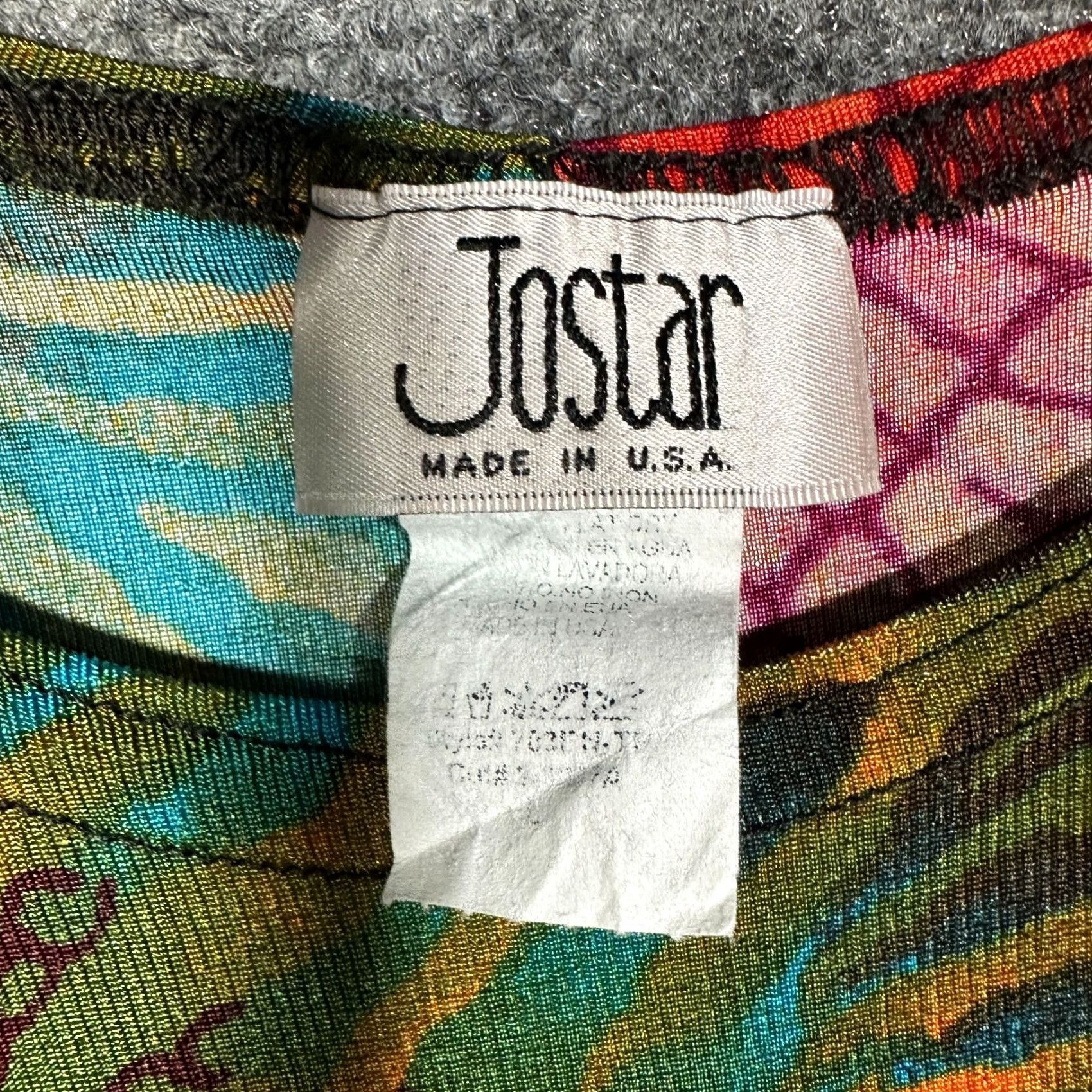 Vintage Jostar Dress Womens Large Stretch Knit Sleeveless Sundress Bold Print Pullover Size L / US 10 / IT 46 - 4 Thumbnail