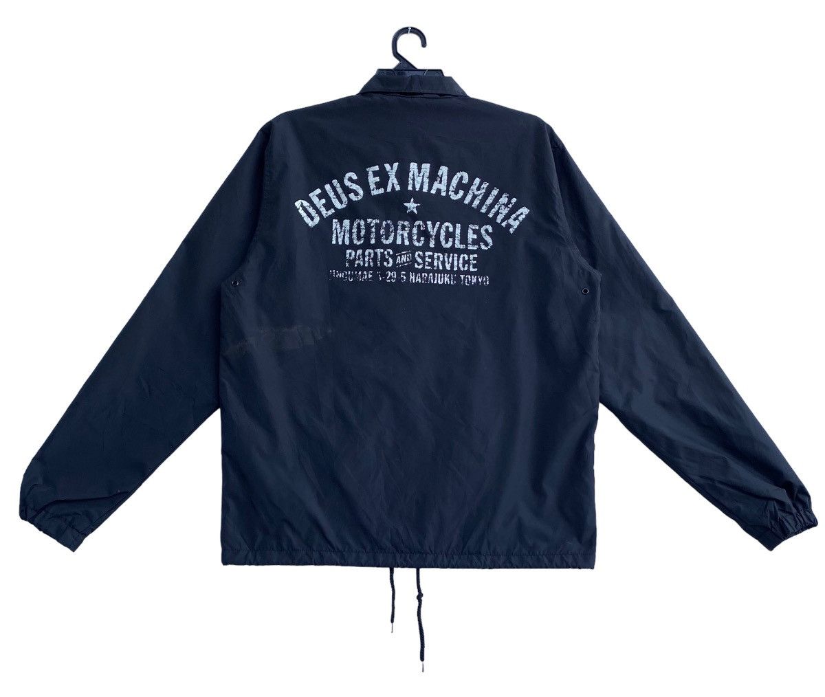 image of Deus Ex Machina Harajuku Tokyo Japan Coach Jacket in Black, Men's (Size Medium)