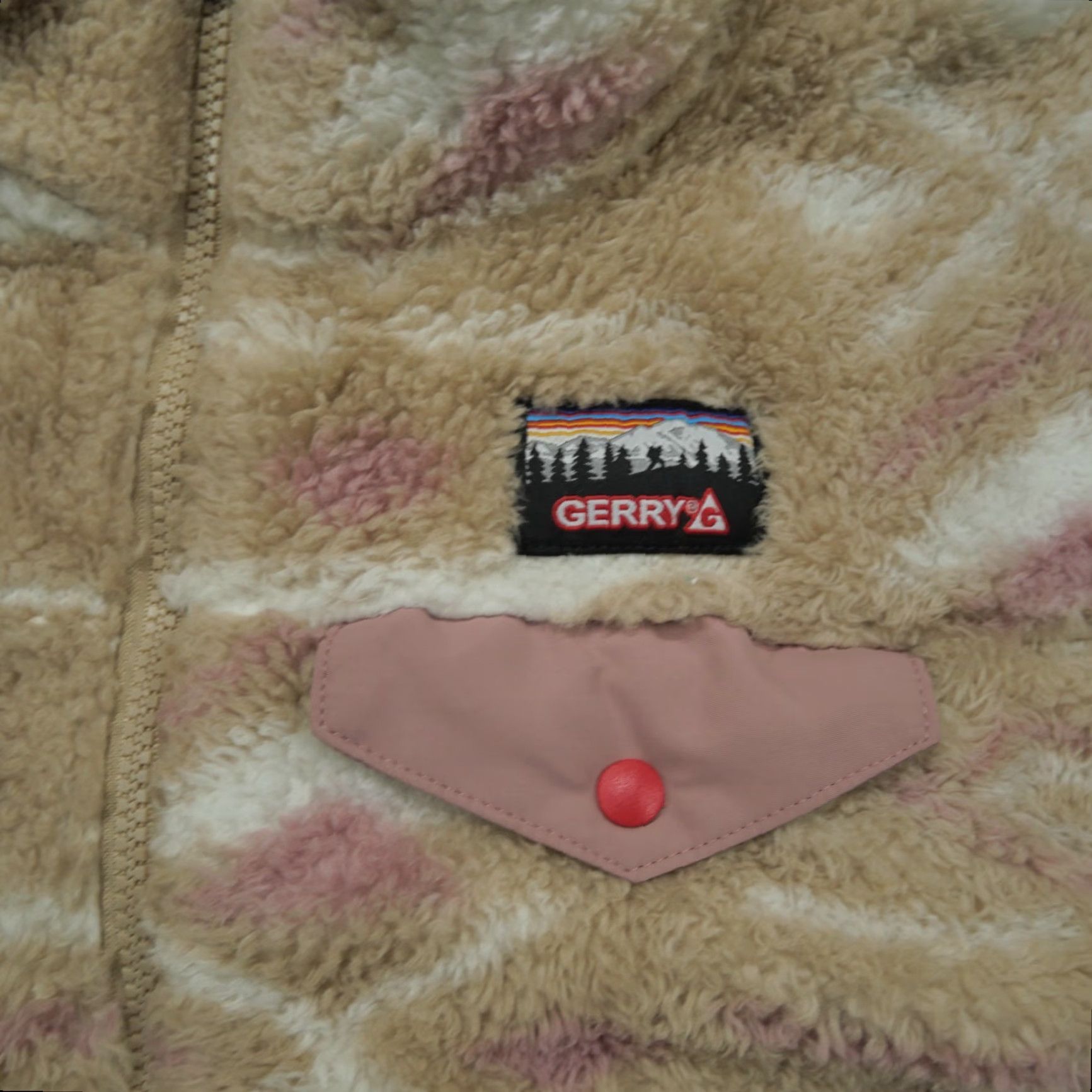 Pinko Gerry Jacket Womens Large Brown Pink Sherpa Fleece Full Zip Size L / US 10 / IT 46 - 2 Thumbnail