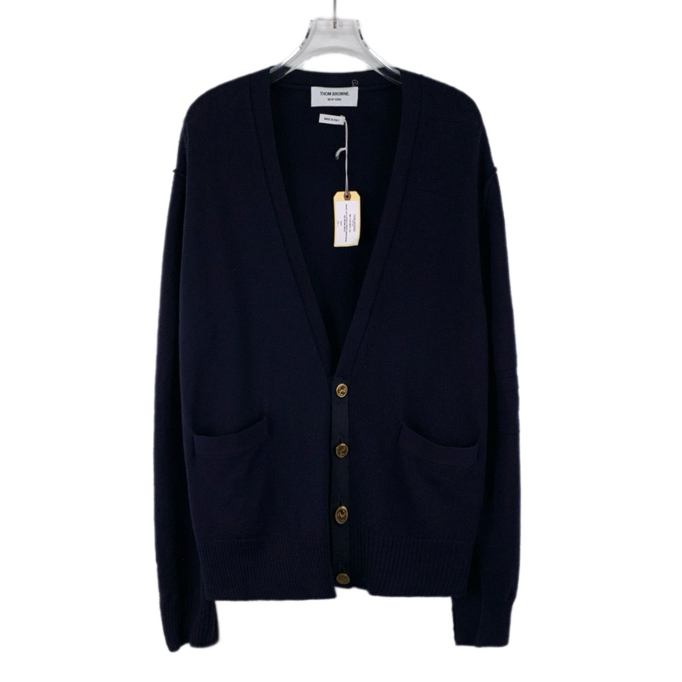 Thom Browne Thom Browne Wool Cardigan Navy (4) Size US XL / EU 56 / 4 - 1 Thumbnail