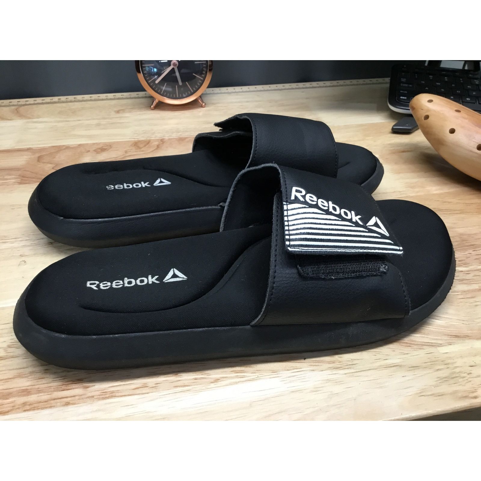 Reebok Reebok 35006WBH Sandals Women 9 Black Memory Foam Slippers Size US 9 / IT 39 - 2 Thumbnail