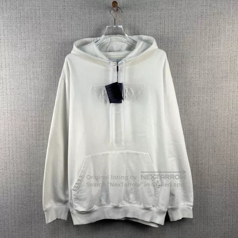 Prada Prada Solid colour relief triangle Logo hooded sweatshirt Size US M / EU 48-50 / 2 - 1 Thumbnail