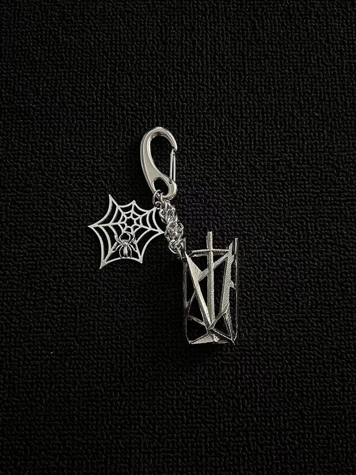 Jewelry Silver Geometric Lighter Holder Keychain Size ONE SIZE - 4 Thumbnail