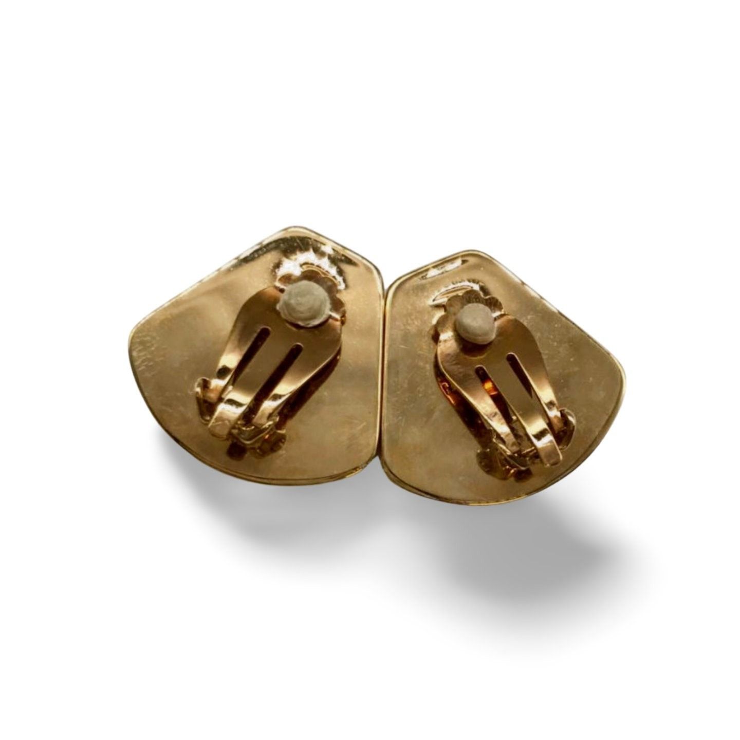 Hermes Vintage Hermes cloisonne enamel golden earrings with blue Size ONE SIZE - 3 Thumbnail