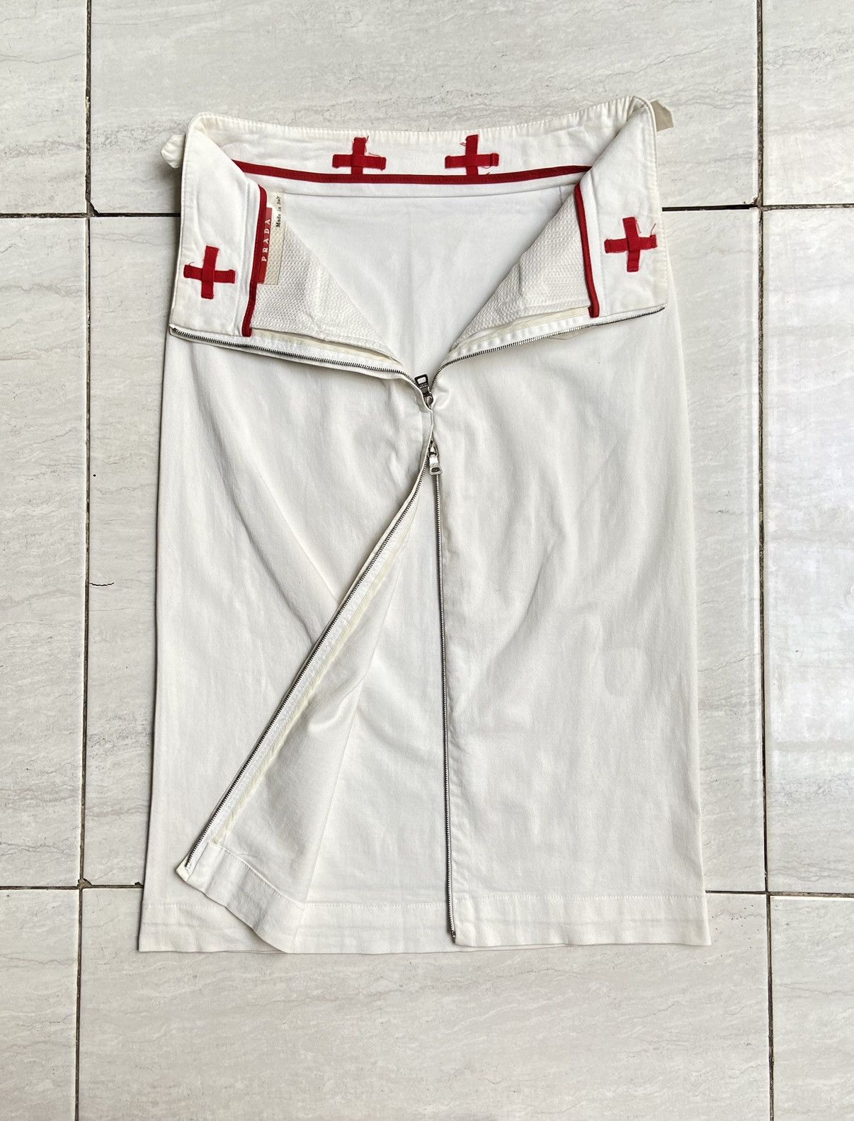 Prada PRADA White Midi Skirt Size 23" - 13 Thumbnail