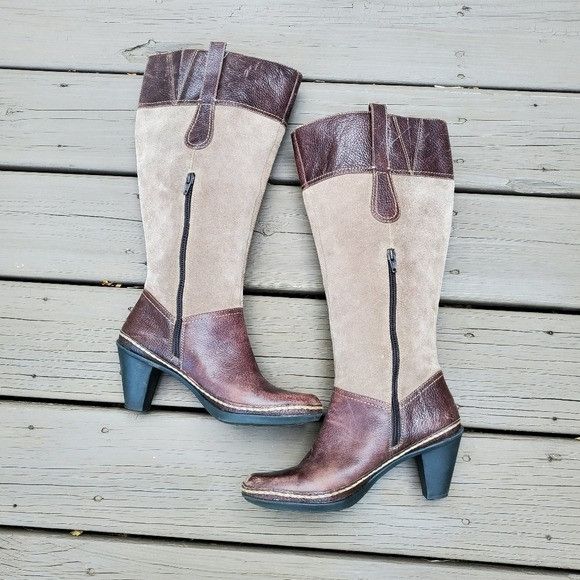 Naturalizer Naturalizer N5 Dayton Dandy Brown Leather Tan Suede Boots Size US 8 / IT 38 - 3 Thumbnail