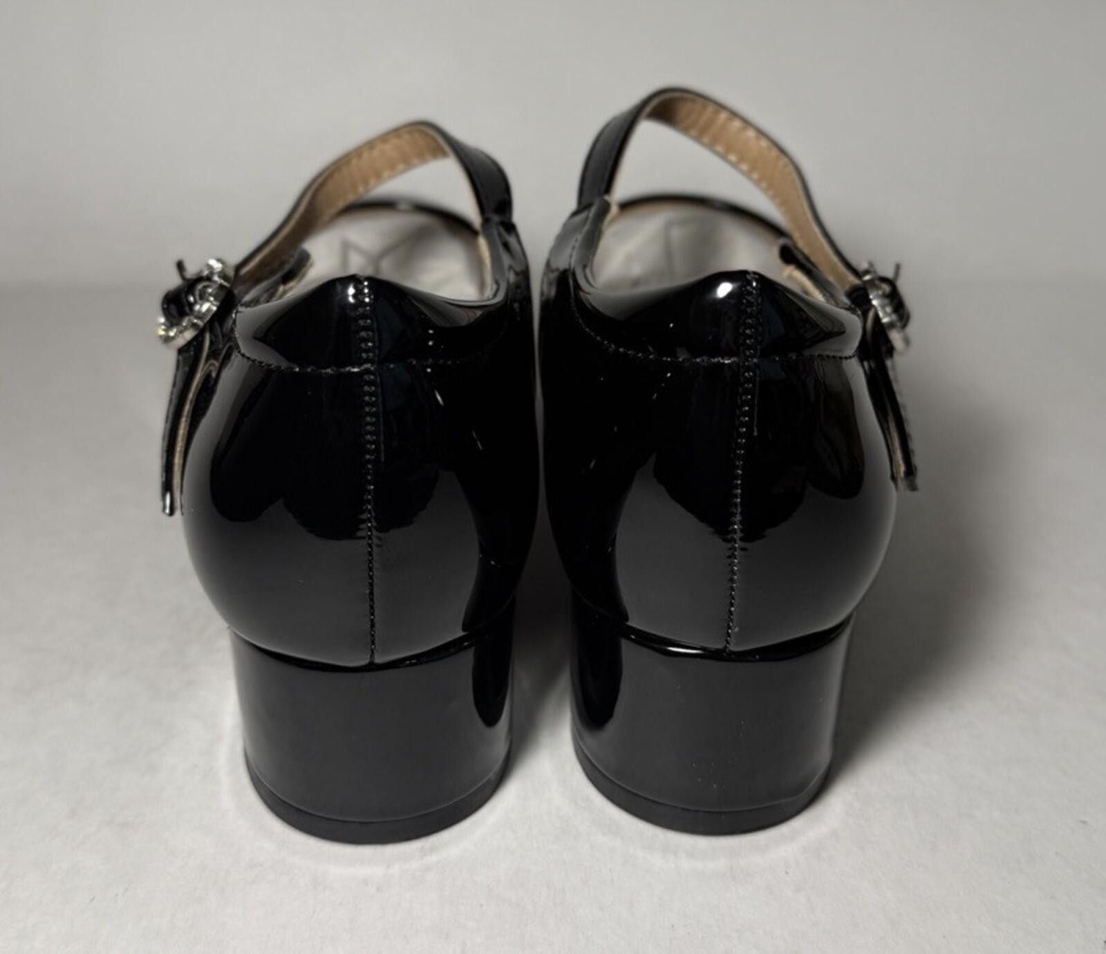 The Unbranded Brand Square Toe 1.5 inch Block Women's Heels Slip On Shiny Black Size US 7.5 / IT 37.5 - 4 Thumbnail