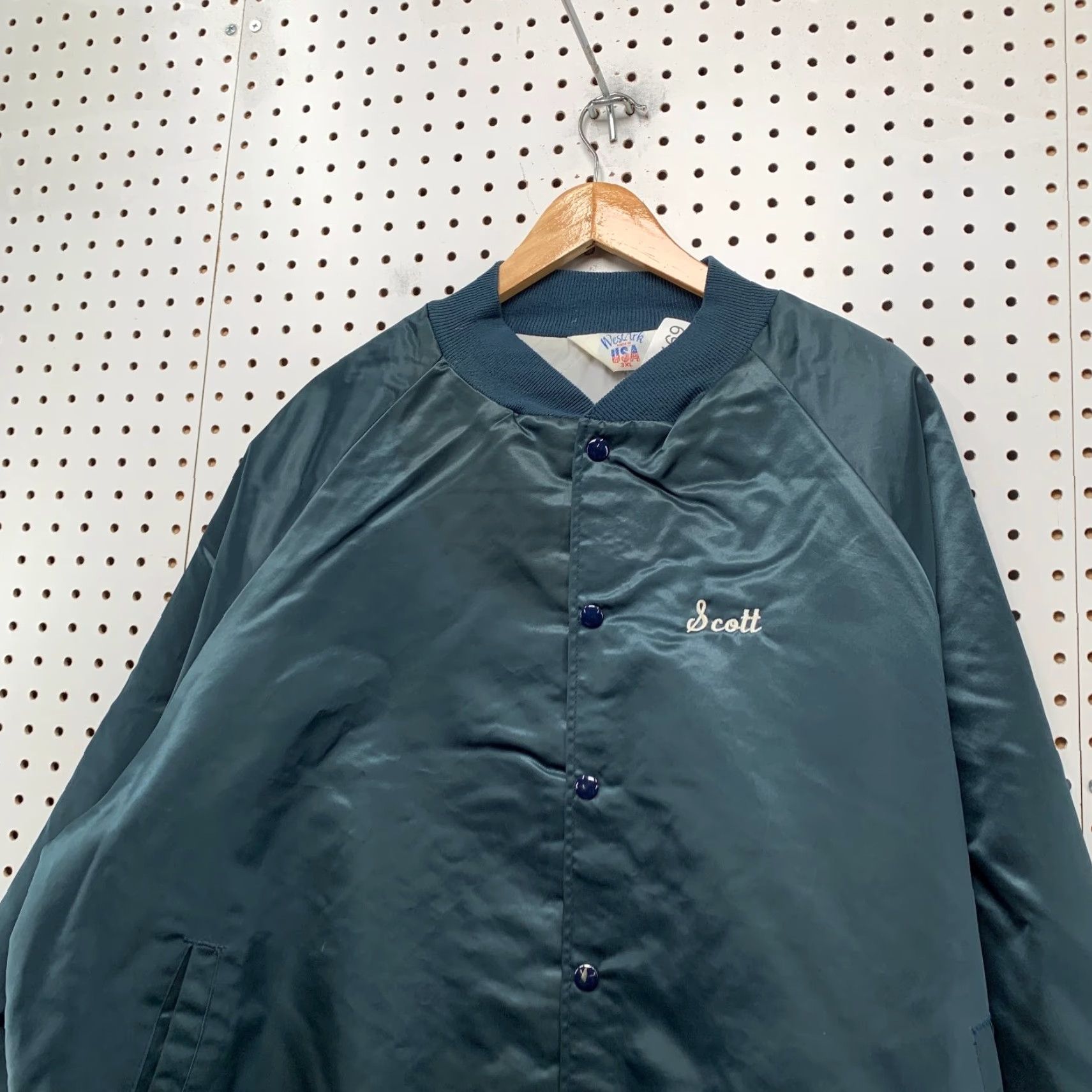 Vintage VINTAGE Ark Jacket Mens 3XL Blue Satin Bomber Jacket Fire Department Rushville NY? Size US XXL / EU 58 / 5 - 5 Thumbnail