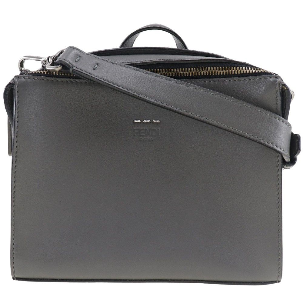 Fendi Messenger Grey Leather Shoulder Bag (Pre-Owned) Size ONE SIZE - 1 Thumbnail